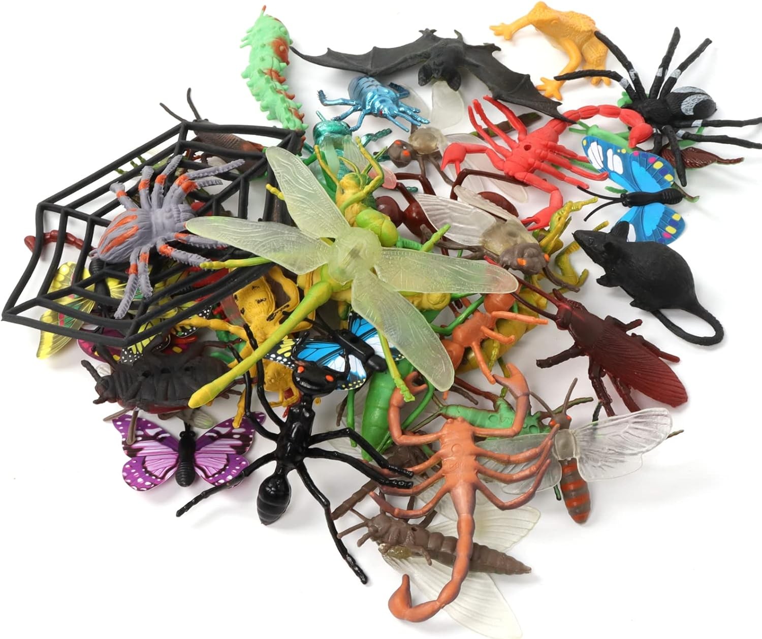Realistic Insect Toy Figures for Kids, 45Pack Colorful Assorted Play Bugs for Ch