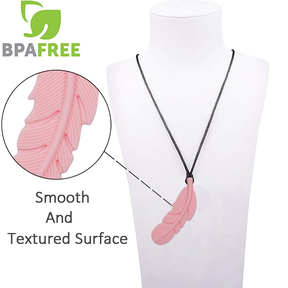 ensory Chew Necklace for Kids 5-Pack Autism ADHD Silicone Chewy Pendant