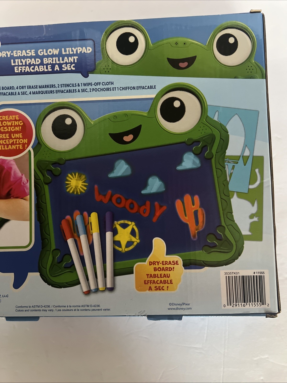 Toy Story 5 Lilypad/Pixar Dry Erase Glow in the Dark Drawing Board, In hand