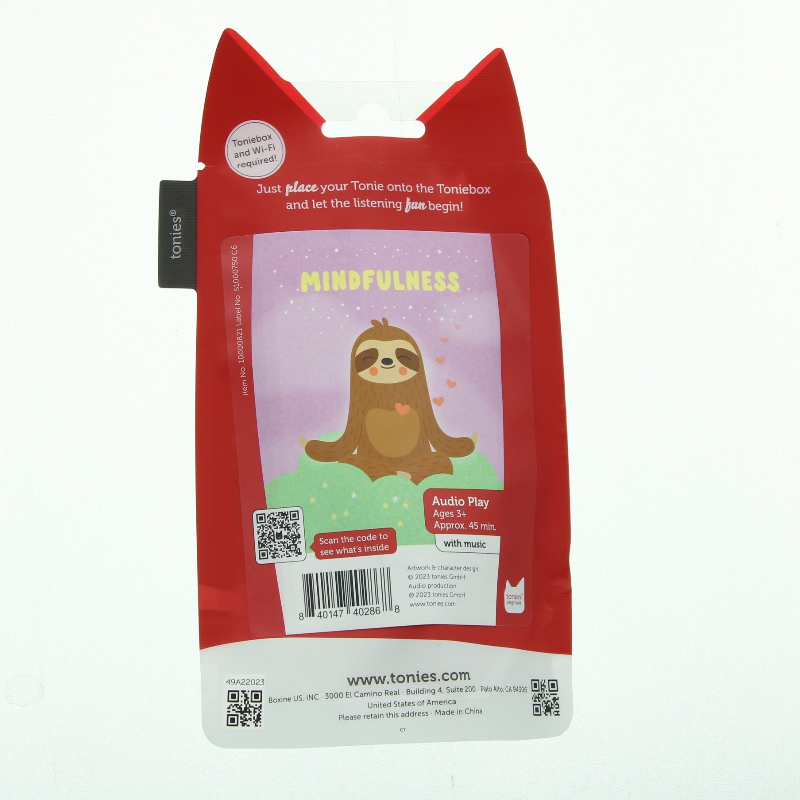 Tonies Mo The Sloth Meditation Audio Toy Figurine Mindfulness, 45 Min