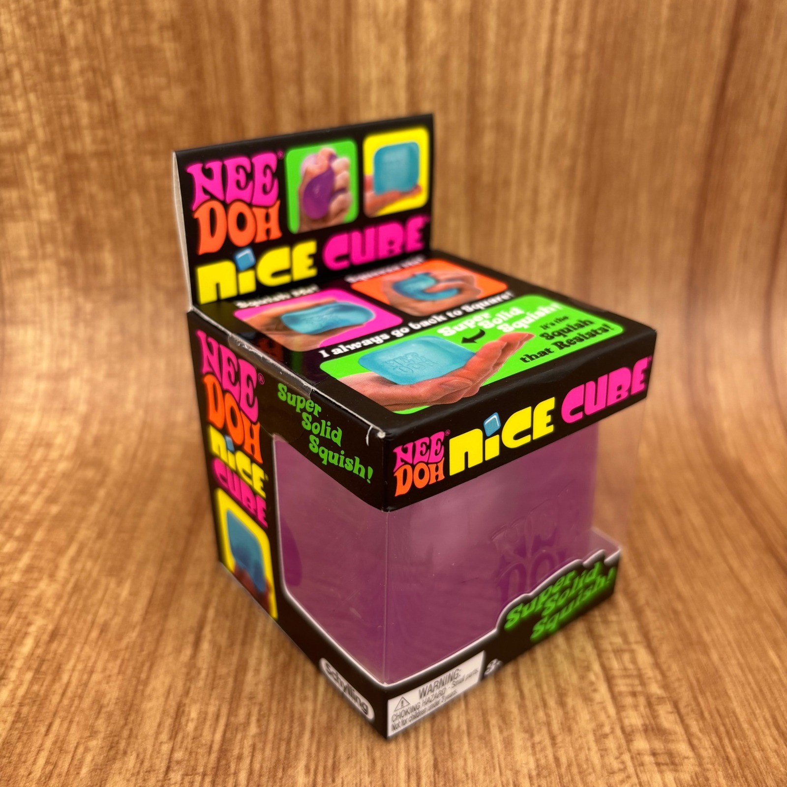 Schylling NeeDoh Nice Cube Unisex OS Purple Super Solid Squish Fidget Toy NEW