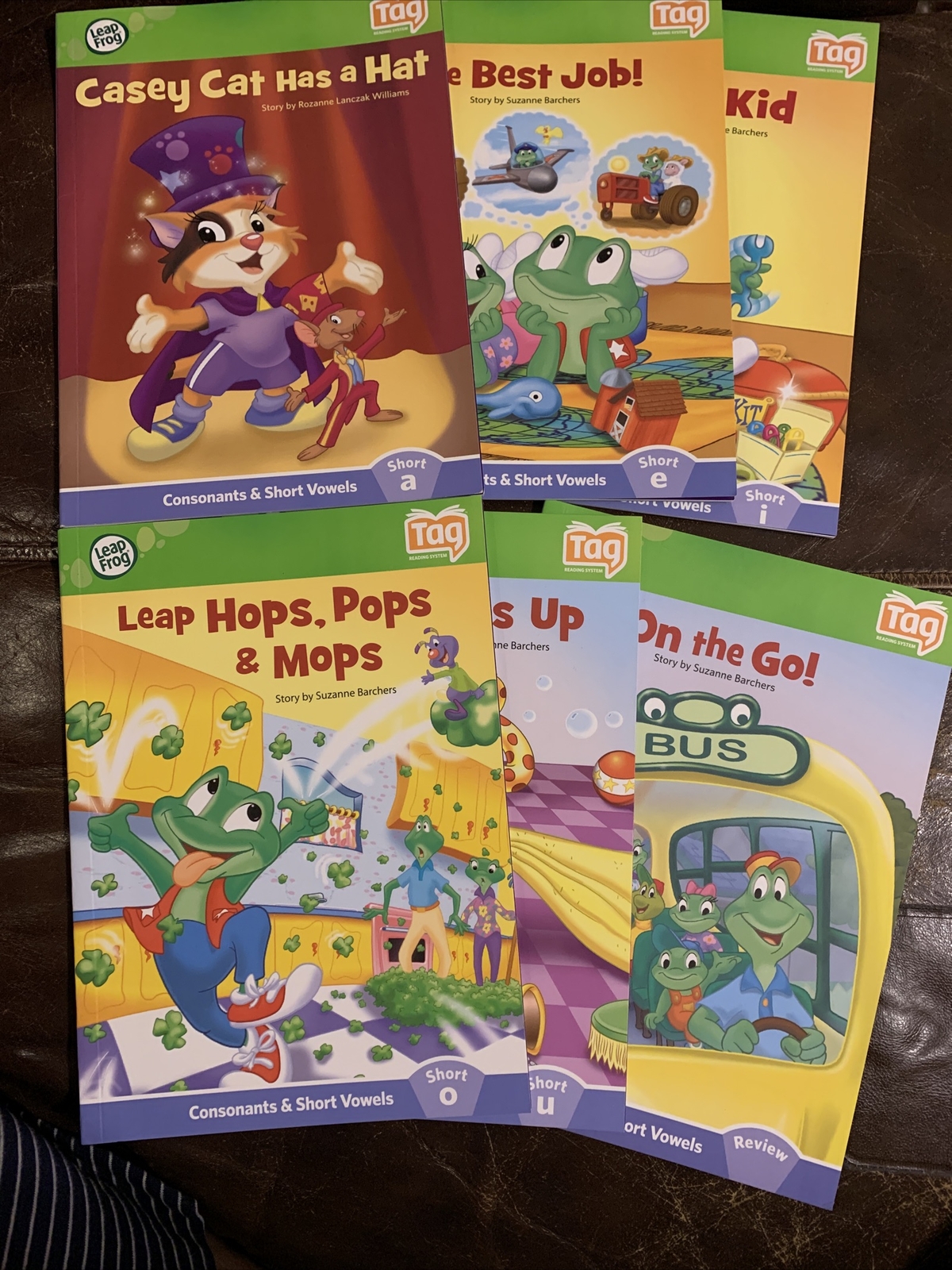 LeapFrog TAG & LEAPREADER Compatible. Learn to Read Short Vowel Phonics Set Of 6