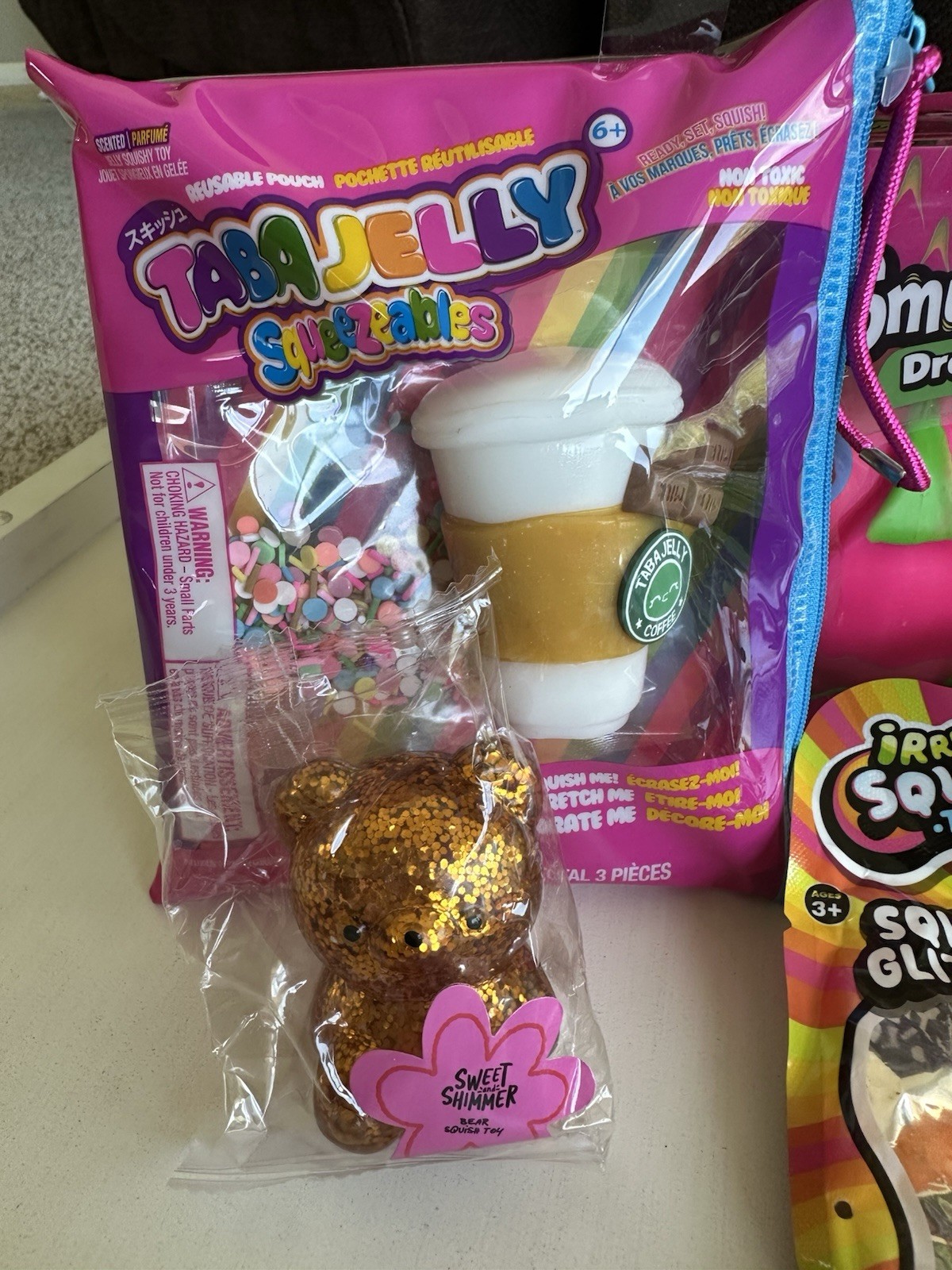 Rare Squishy Toy Lot Starbucks taba + Ulta Gold Bear Dinosaur Mystery Dumpling