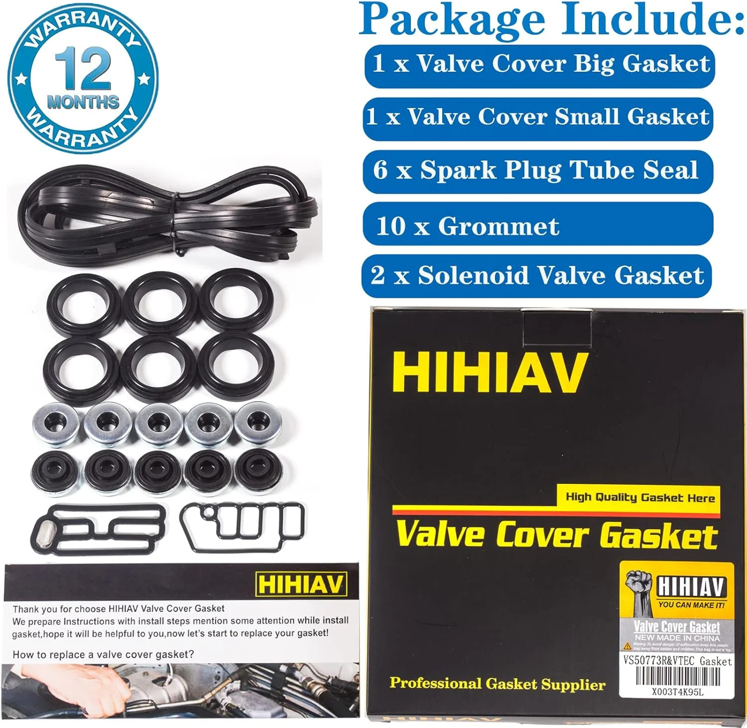 VS50773R for Honda Accord Odyssey Pilot Valve Cover Gasket Seal 3.5L&15845-R70-A