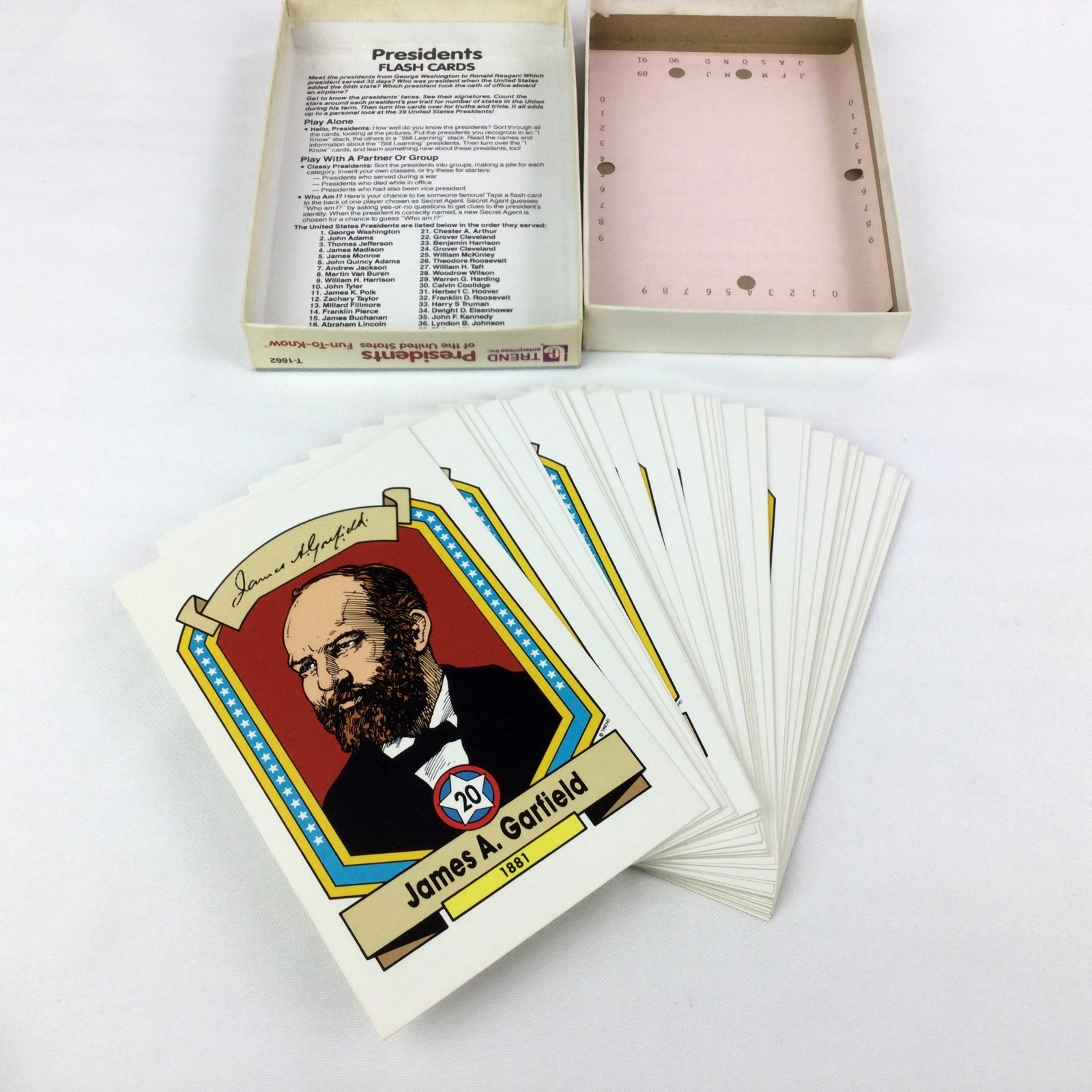 Presidents of the United States Fun-To-Know 40 Flash Cards 1987 by Trend T-1662
