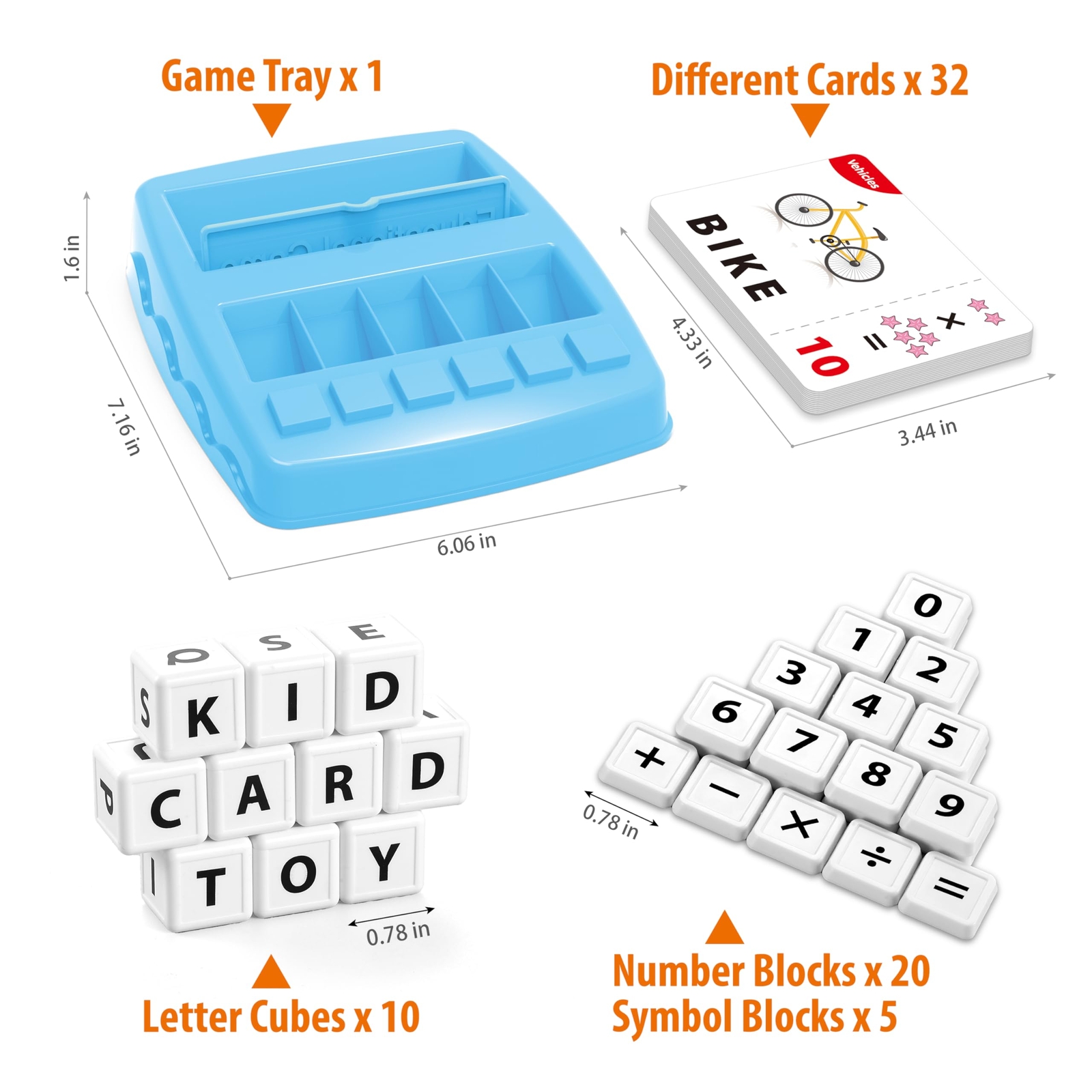 Yolscue Educational Flashcard Spelling and Math Game for Kids 3 to 7 Years