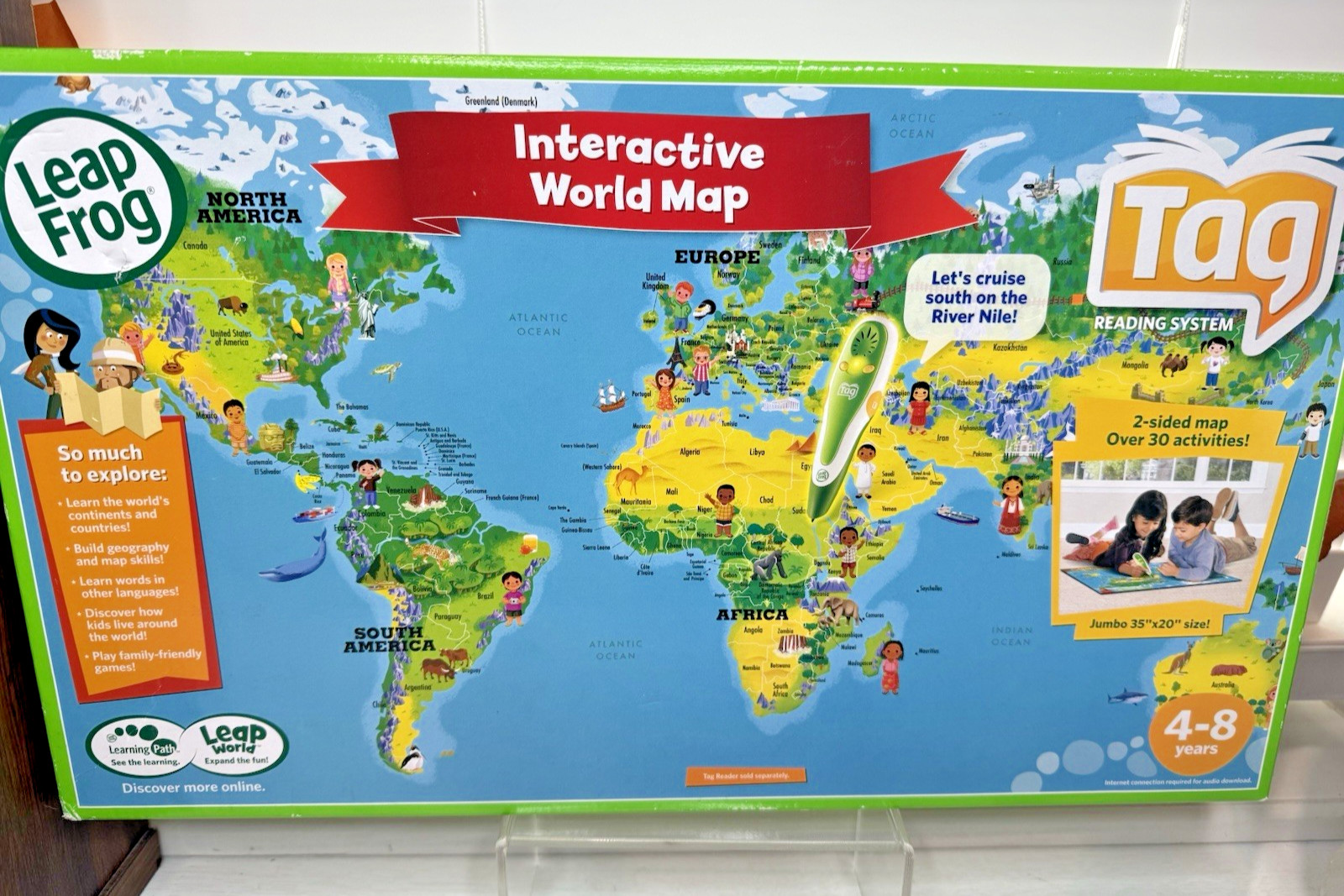 2010 NEW IN OPEN BOX LEAPFROG INTERACTIVE WORLD MAP LEAPWORLD TAG