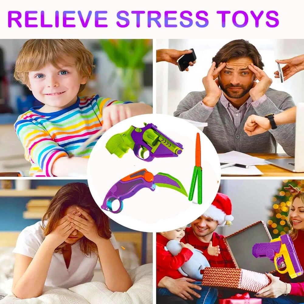 12 PCS Fidget Gun Toys Set, Kids for Boys Age 3-8, Prizes Small