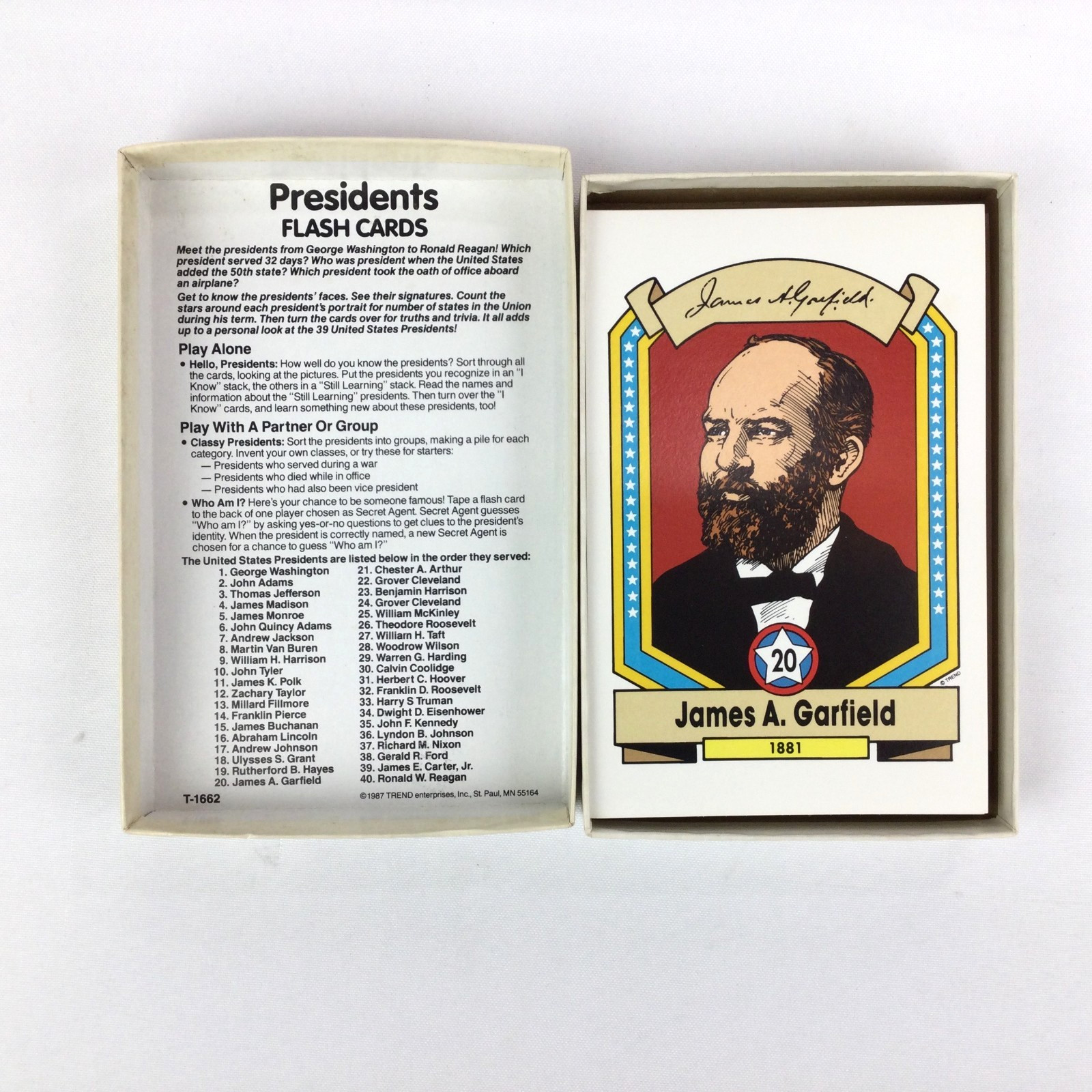 Presidents of the United States Fun-To-Know 40 Flash Cards 1987 by Trend T-1662