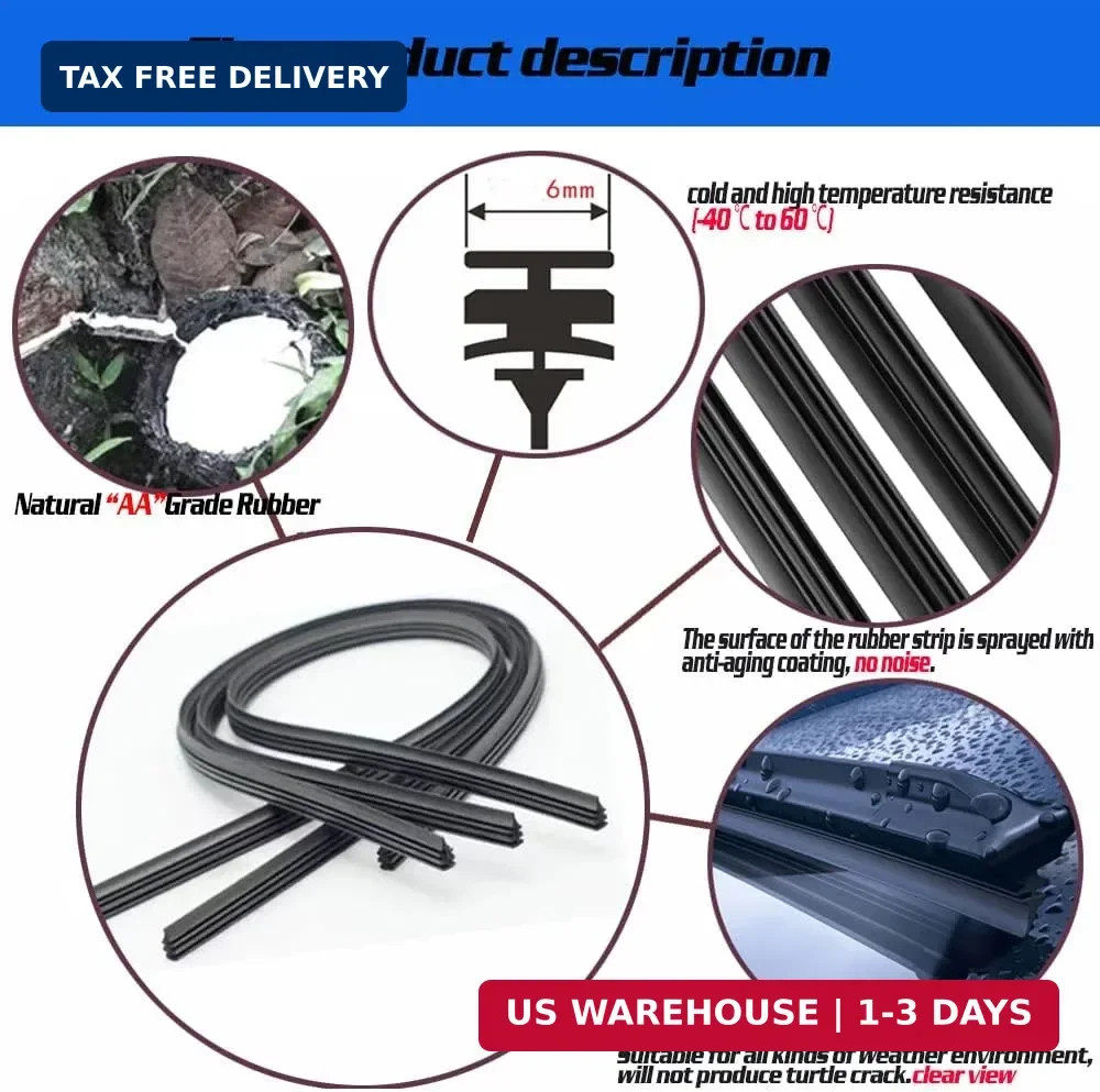 Original Equipment Replacement Front and Rear Windshield Wiper Blades For Merced
