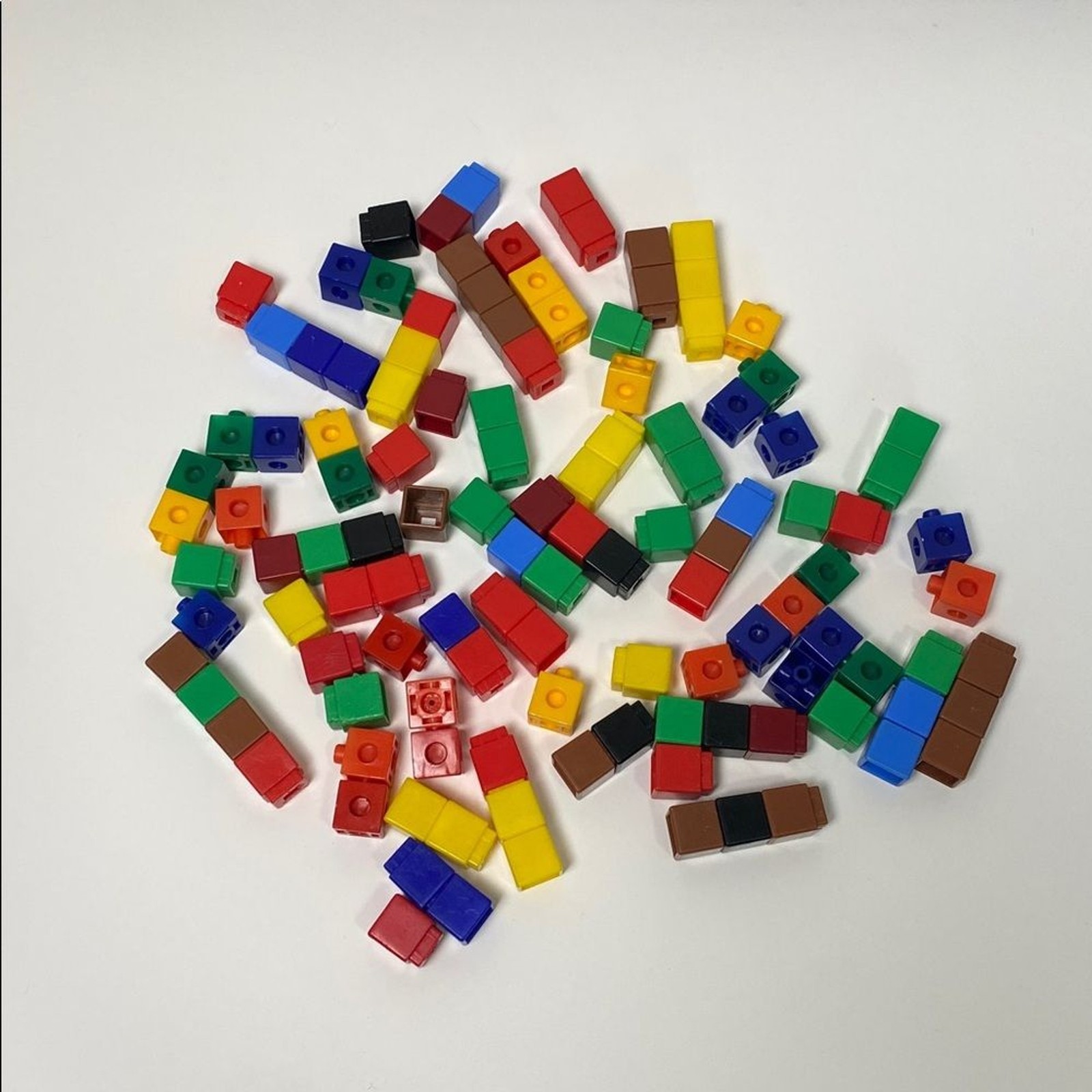 74 Colorful Interlocking Cube Building Blocks Set Colorful For Kids Homeschool