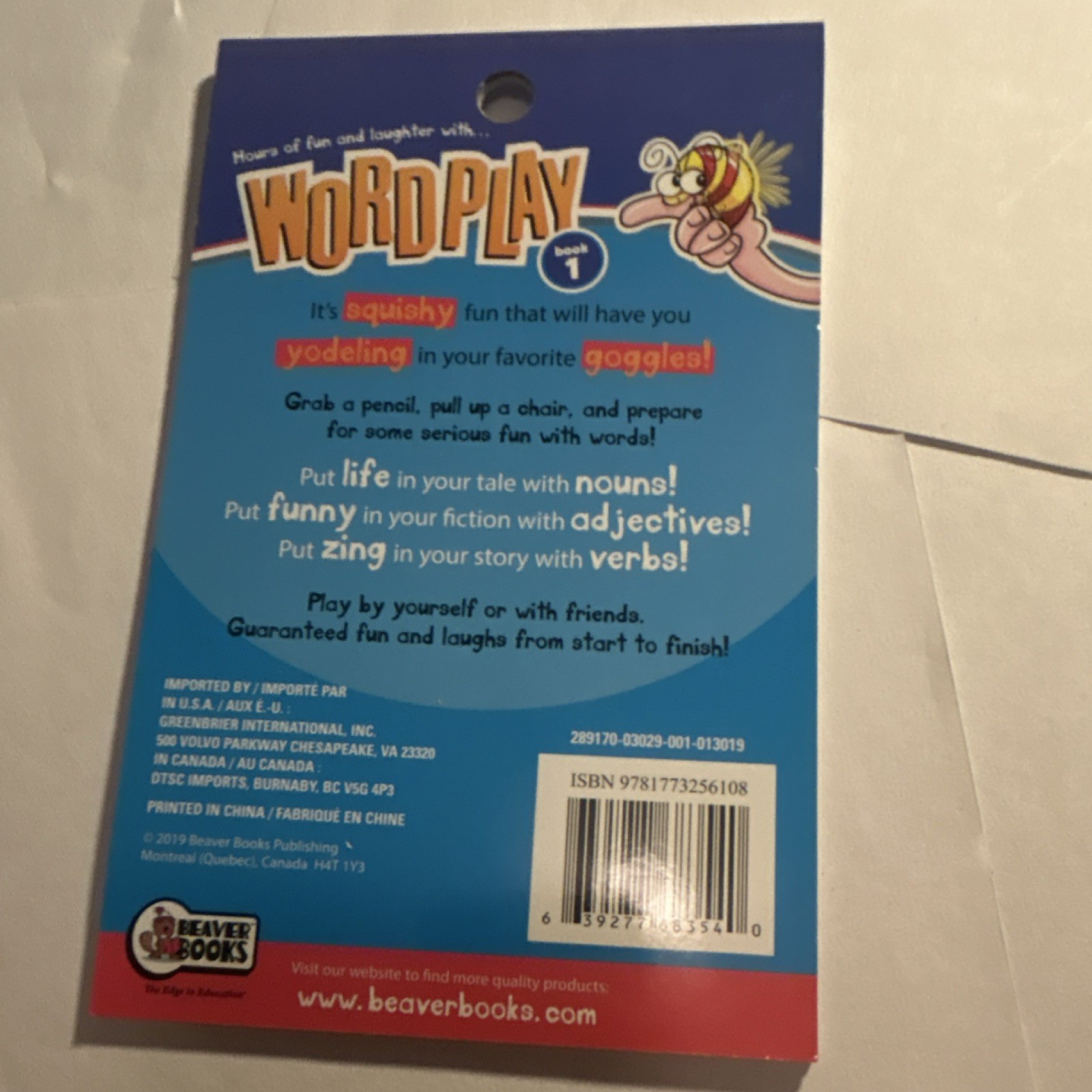 Beaver Books Wordplay Book 1 Kids Word Game Workbook Alphabet/Letters Ages 4-11