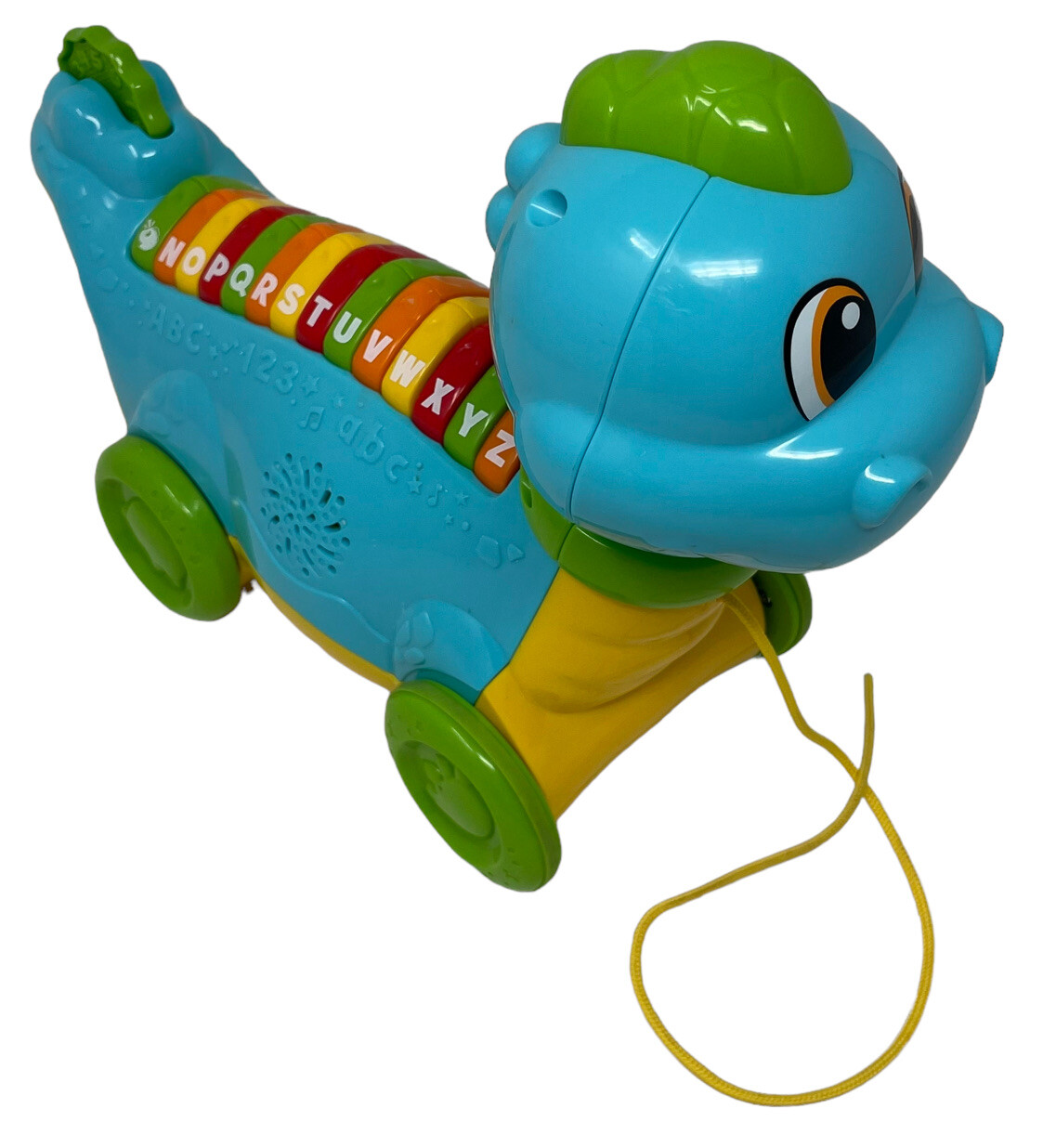 LEAPFROG Lettersaurus Learning Dinosaur Leap Frog Teal ABCs Alphabet Pull Toy