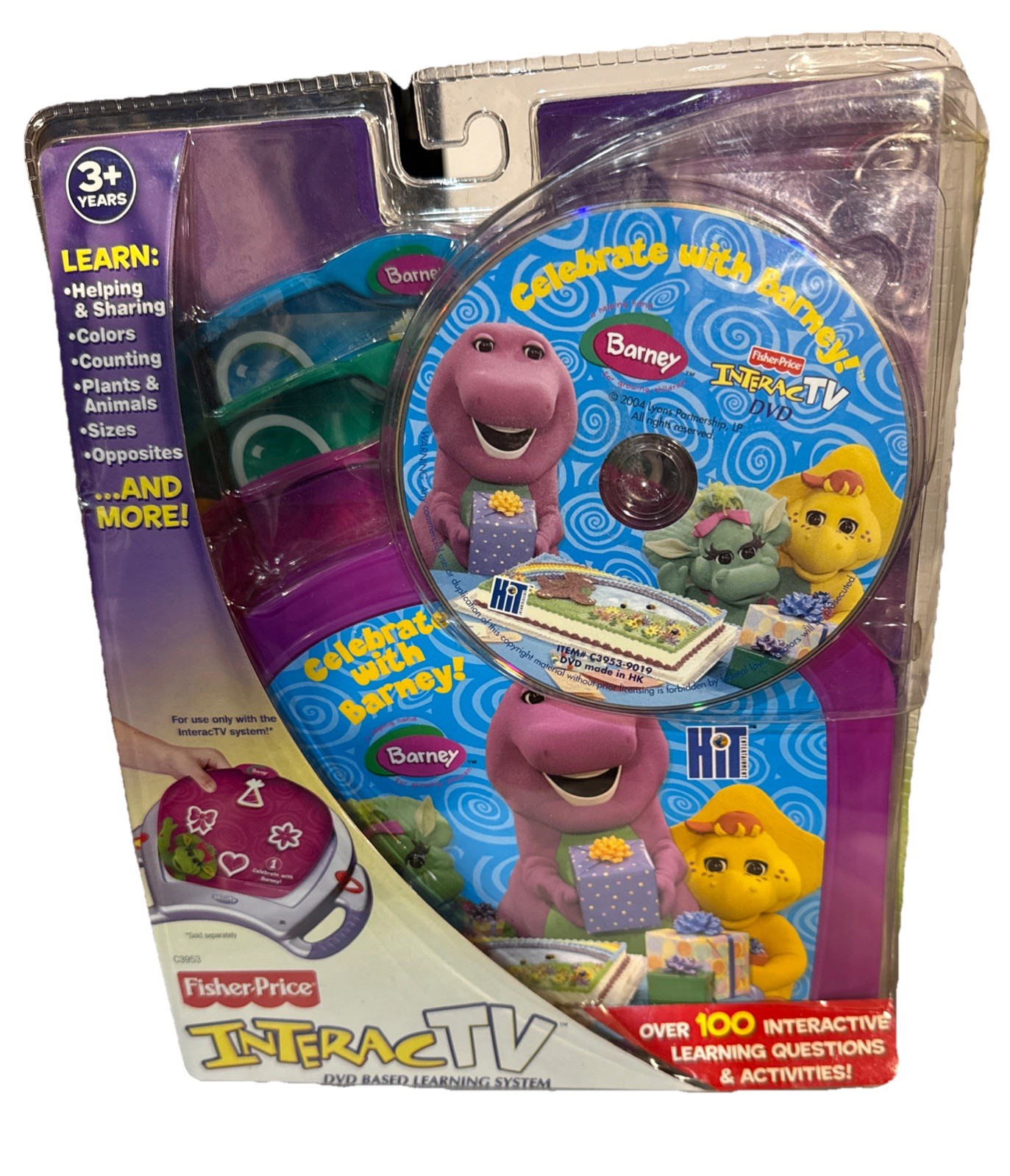 Barney Fisher Price Interac TV DVD Based Learning System Celebrate With Barney