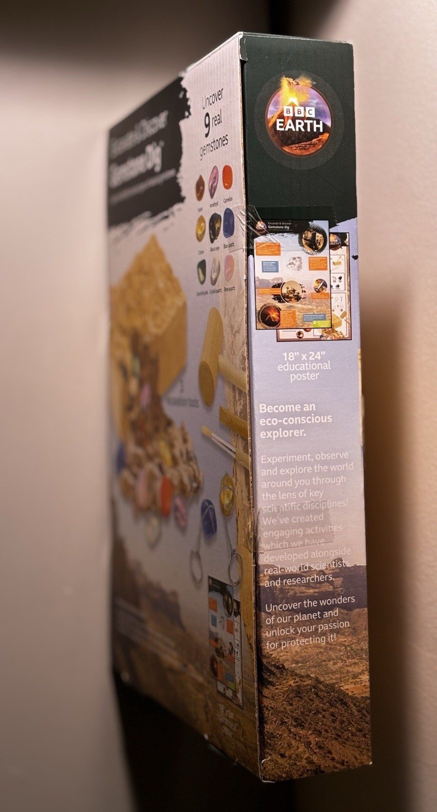 BBC Earth Gemstone Dig Kit Excavation STEM Toy 9 Gems Horizon Group NEW