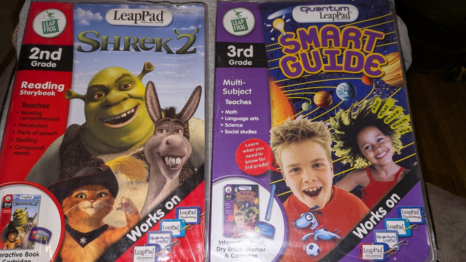 LeapPad 2 Game Lot Complete. Includes Shrek 2 And Smart Guide