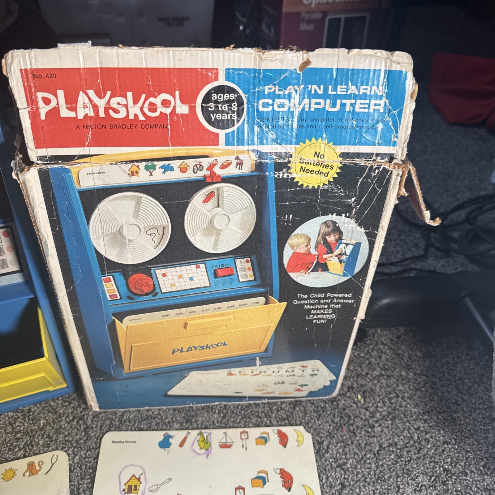 Vintage Toy 1972 Playskool Reel to Reel Play N Learn Computer Interactive Cards