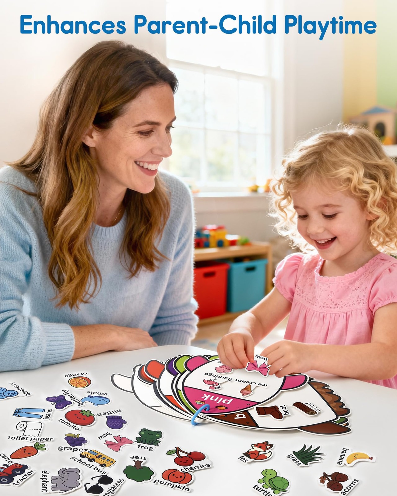 CulinaCraft Montessori Busy Book Color Sorting Toys for 8.5 x 11 inches, Red