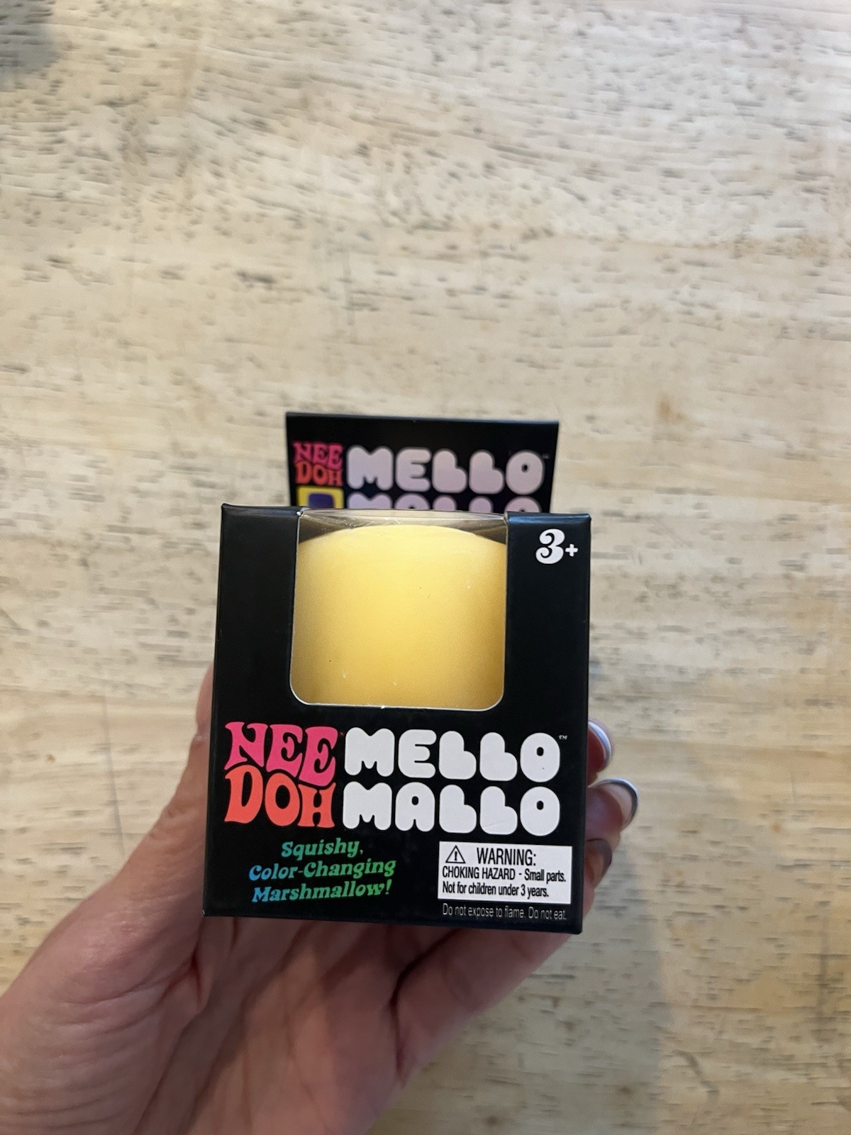 Schylling NeeDoh Mello Mallo Viral Fidget Toy UV Color Change Yellow Authentic