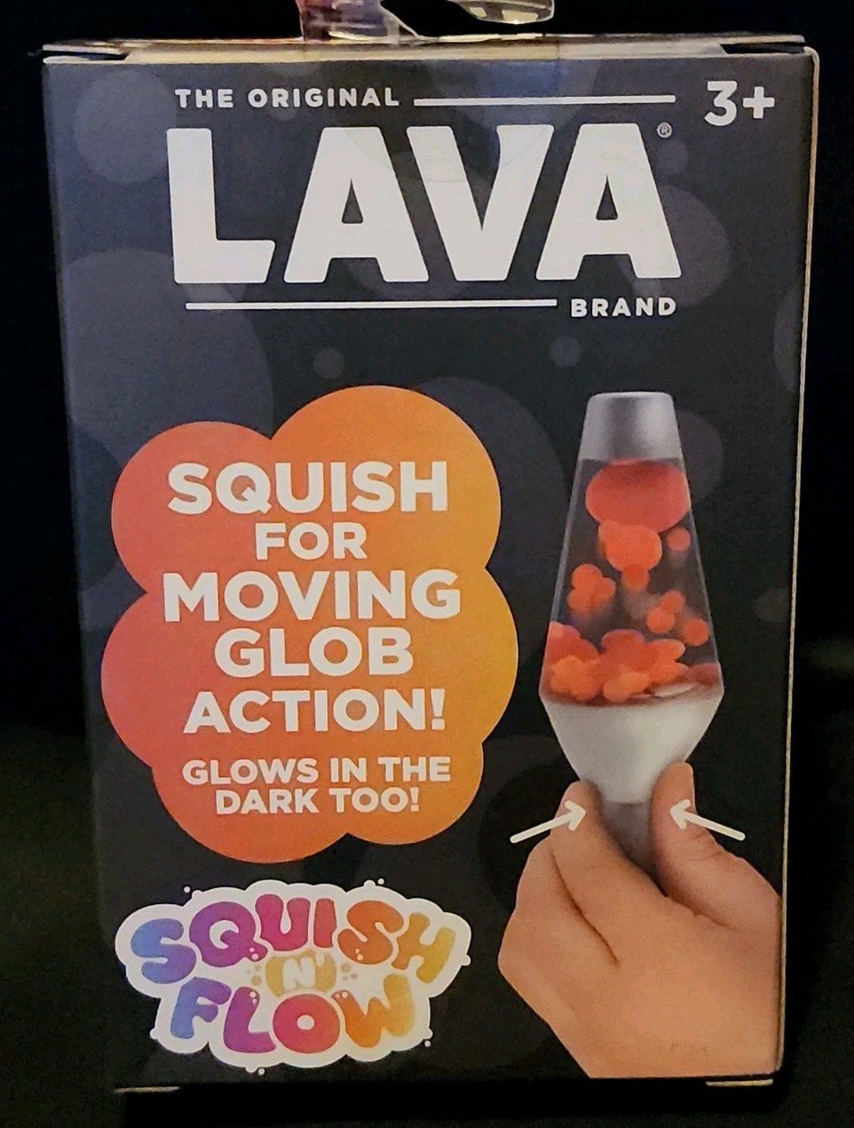 Schylling Lava Squish N Flow Squishy NeeDoh Glow In The Dark Blue Lamp Rare New