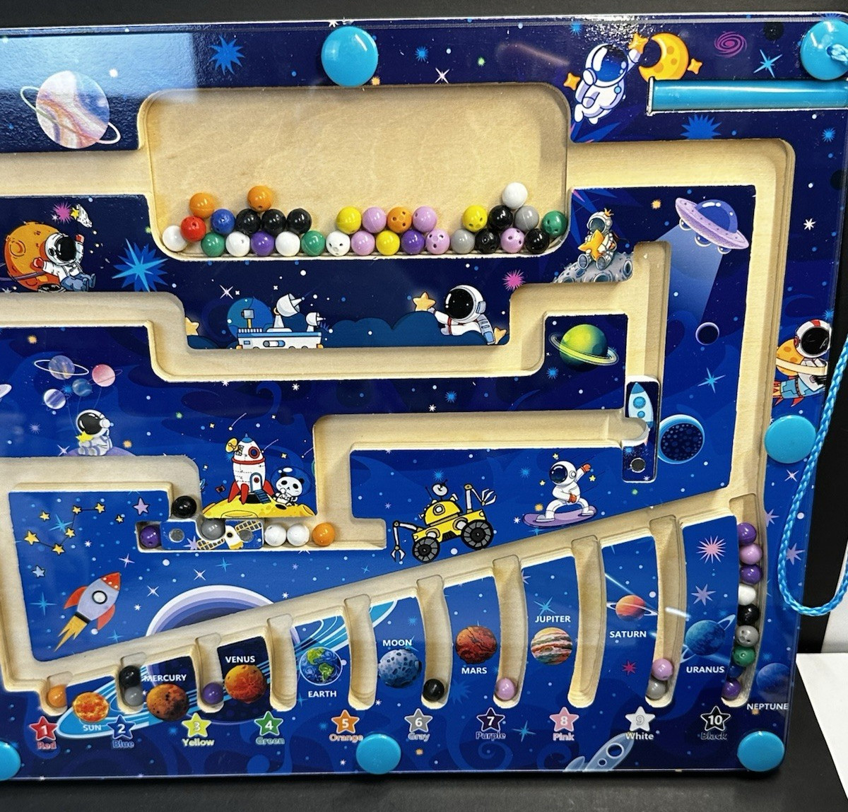 Montessori Magnetic Outer Space Maze, Fun Learning-Color/Numbers for 3-5