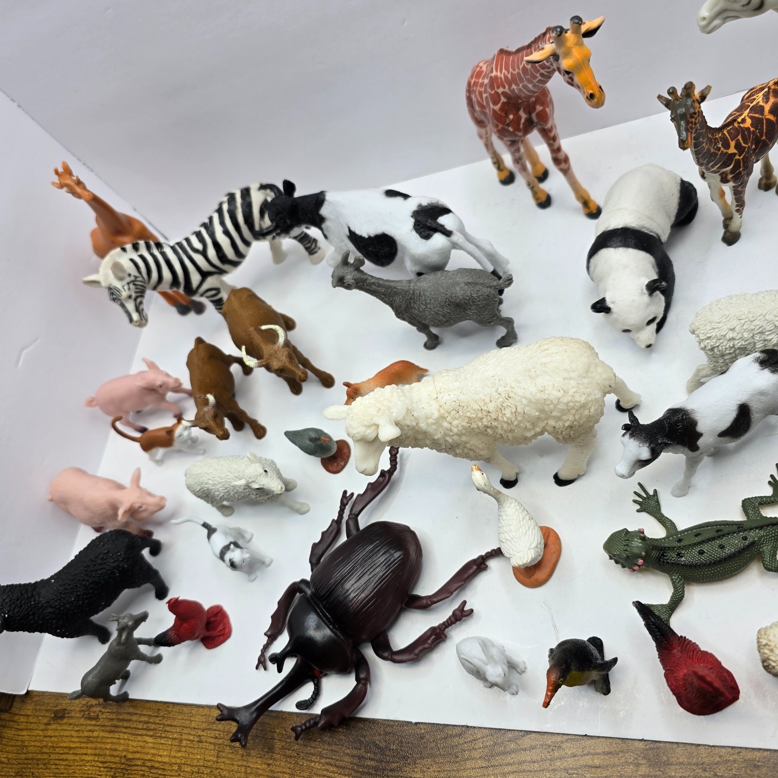 Lot Of 44 Various Land, Farm, Animal, Bugs Figures Vintage Modern Plastic Toys