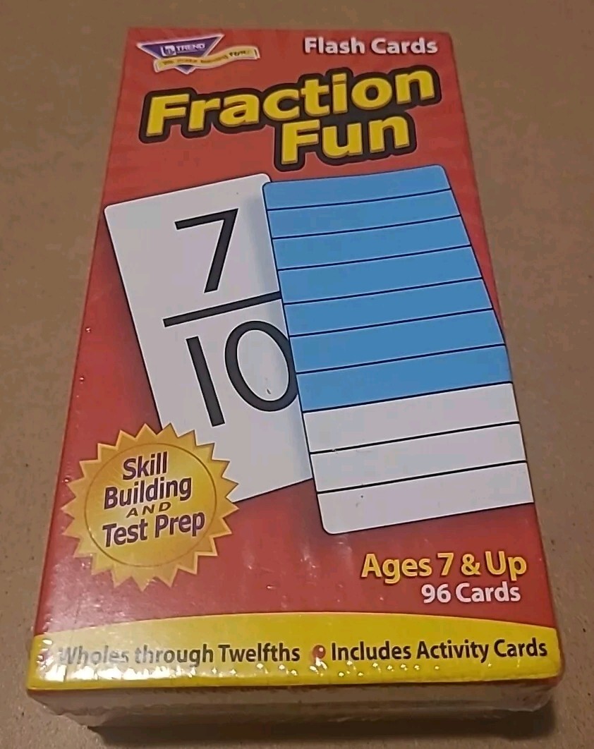 NEW ! Trend Enterprises Trend Fraction Fun Flash Card Mathmatics School Learn