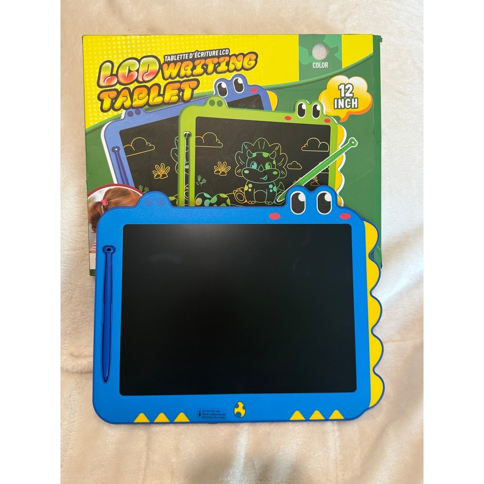 12-Inch LCD Writing Tablet for Kids Colorful Reusable Doodle Pad for Learning