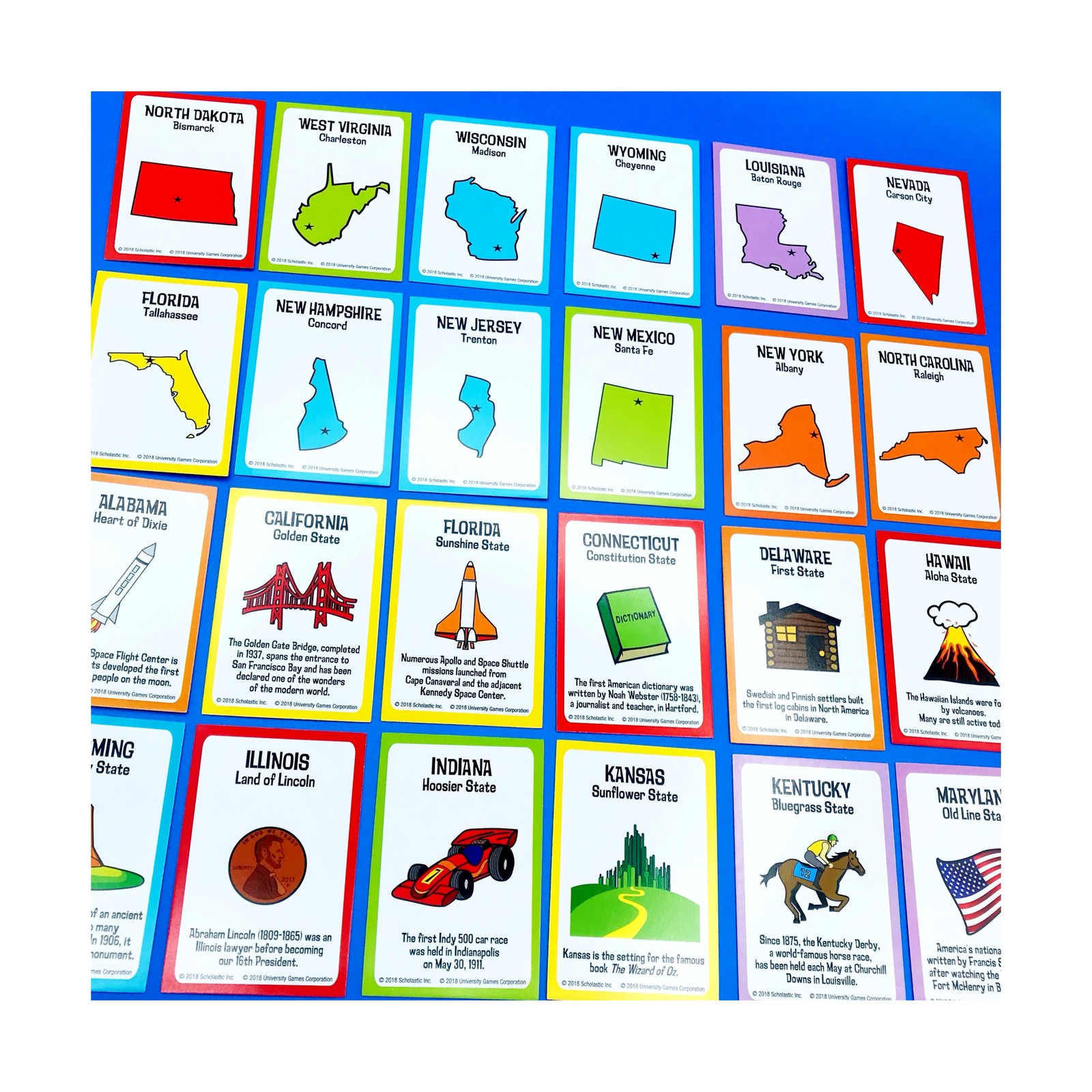 New – University Games Scholastic – The USA Card Game Tuck Box – Ages 6+