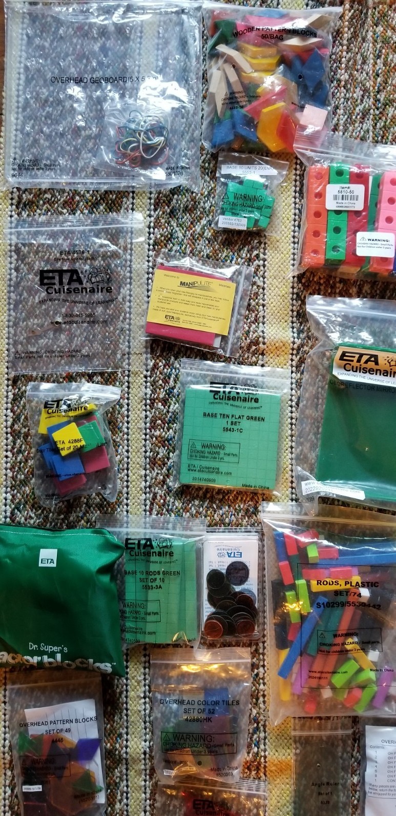 Homeschool Montessori Teaching ETA Math Manipulatives Sets for K-6 grades