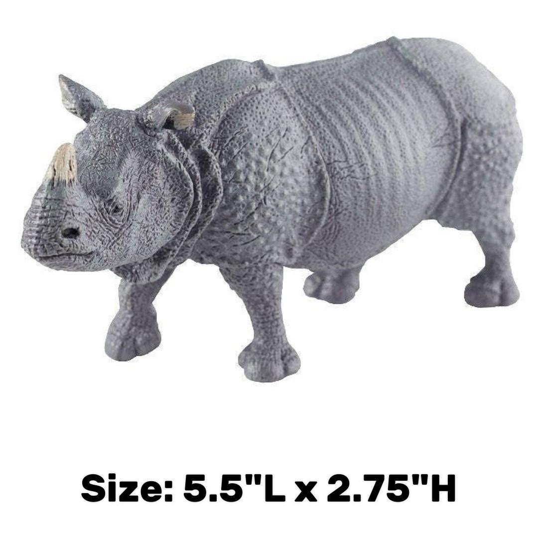 Indian Rhinoceros Figurine – Hand Painted Wild Animal Toy Figure – NEW Papo