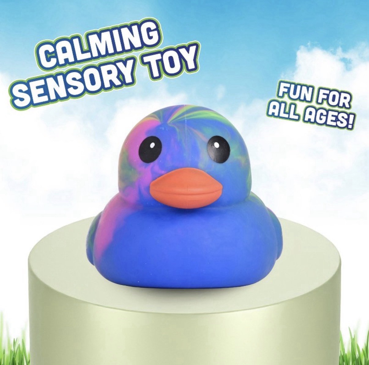 Viral Sunny Days Squeezy Tie Dye Rubber Duck Squishy (Blue/Pink/Green/Yellow…)