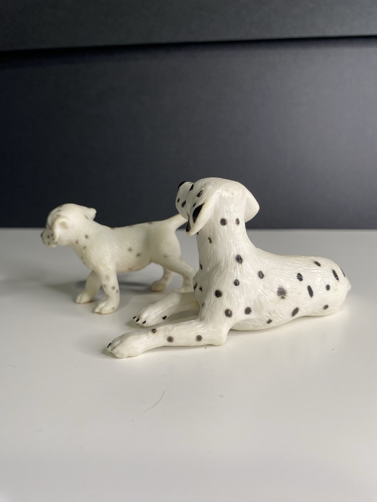 Schleich Dalmatian Laying Down With Puppy Dog Pet Animal Figurine 1997, 2006