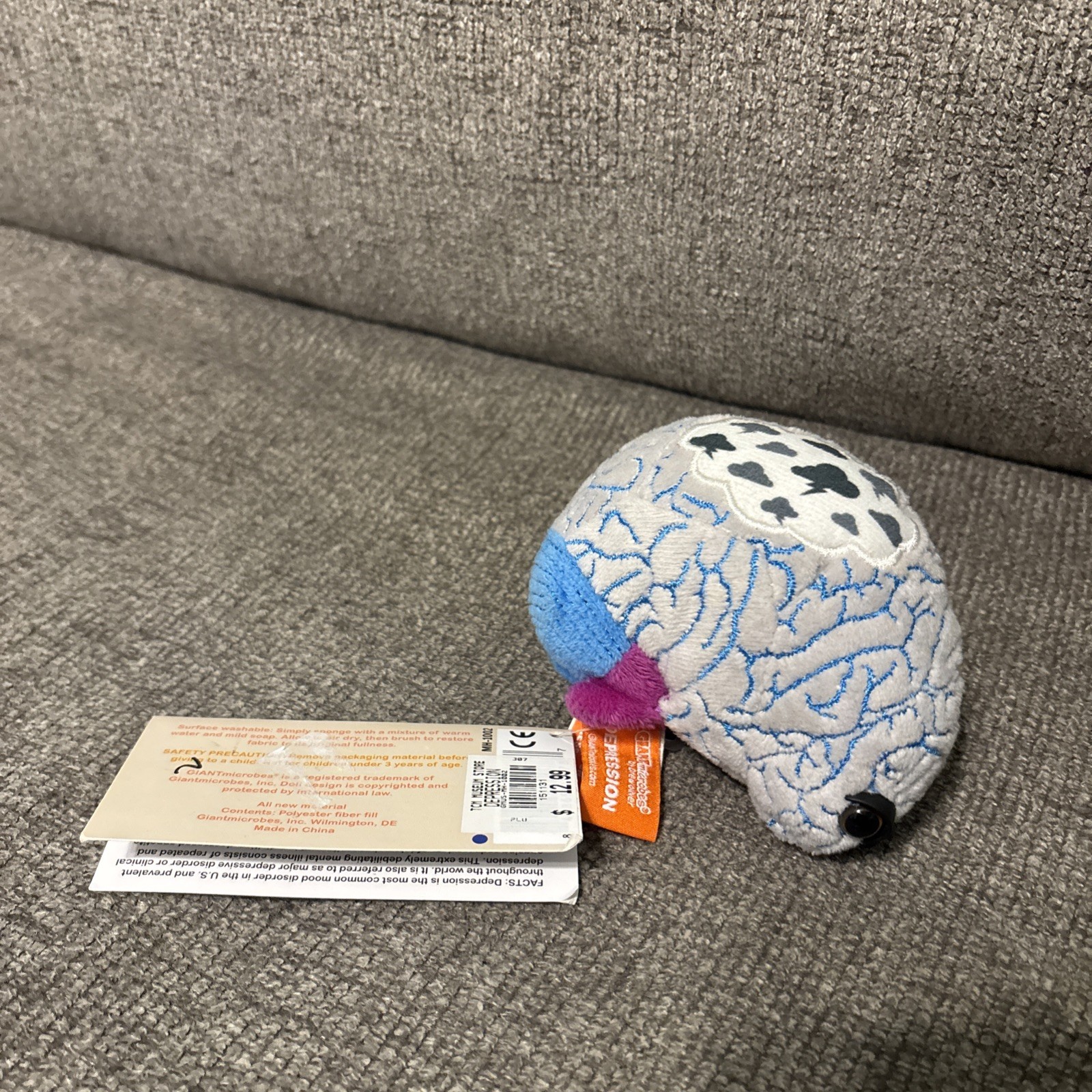 Giant Microbes Depression Small, Plush Brain With Tags