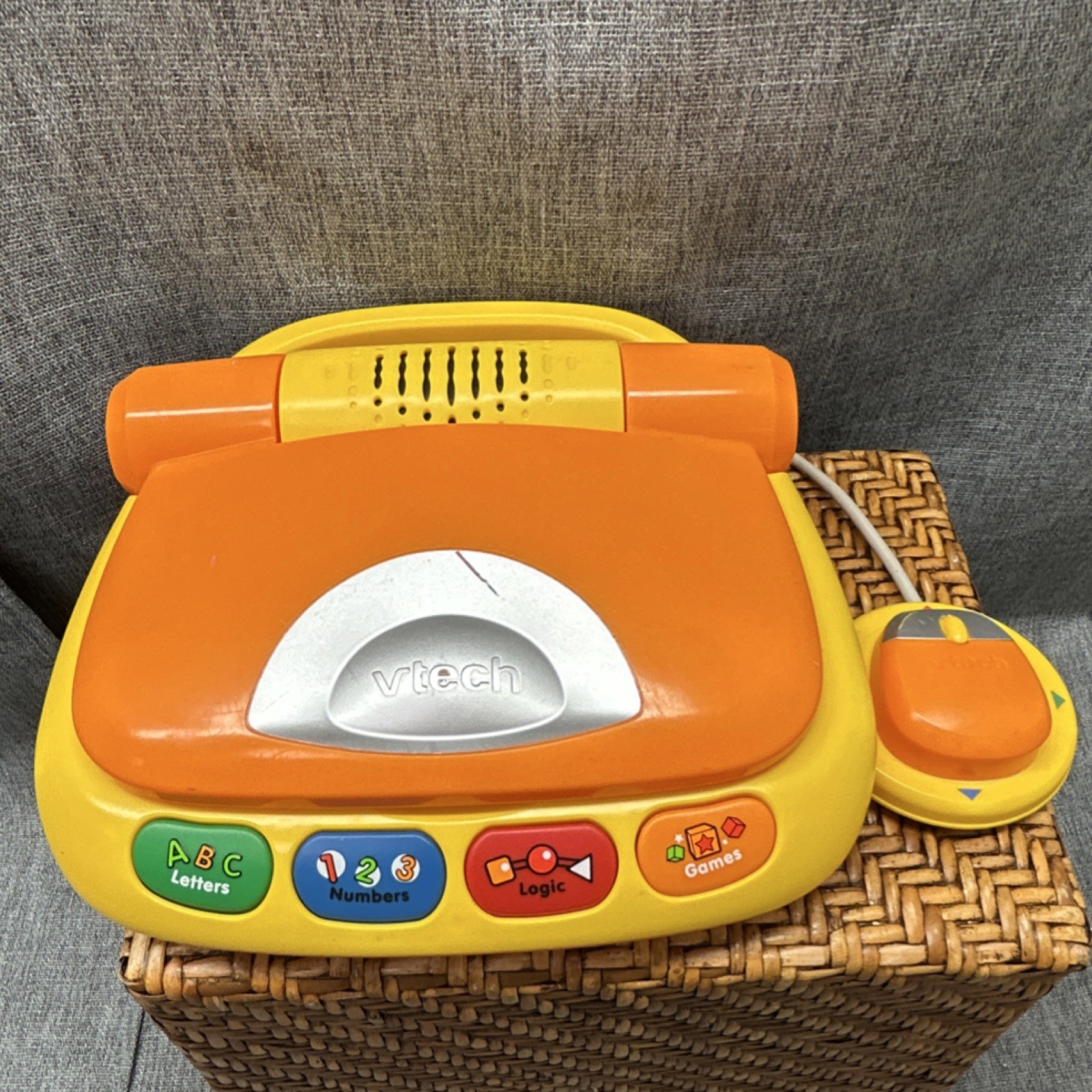 VTech Tote ‘n Go Laptop Electronic Learning Toy Orange Yellow 4-7 Years Tested