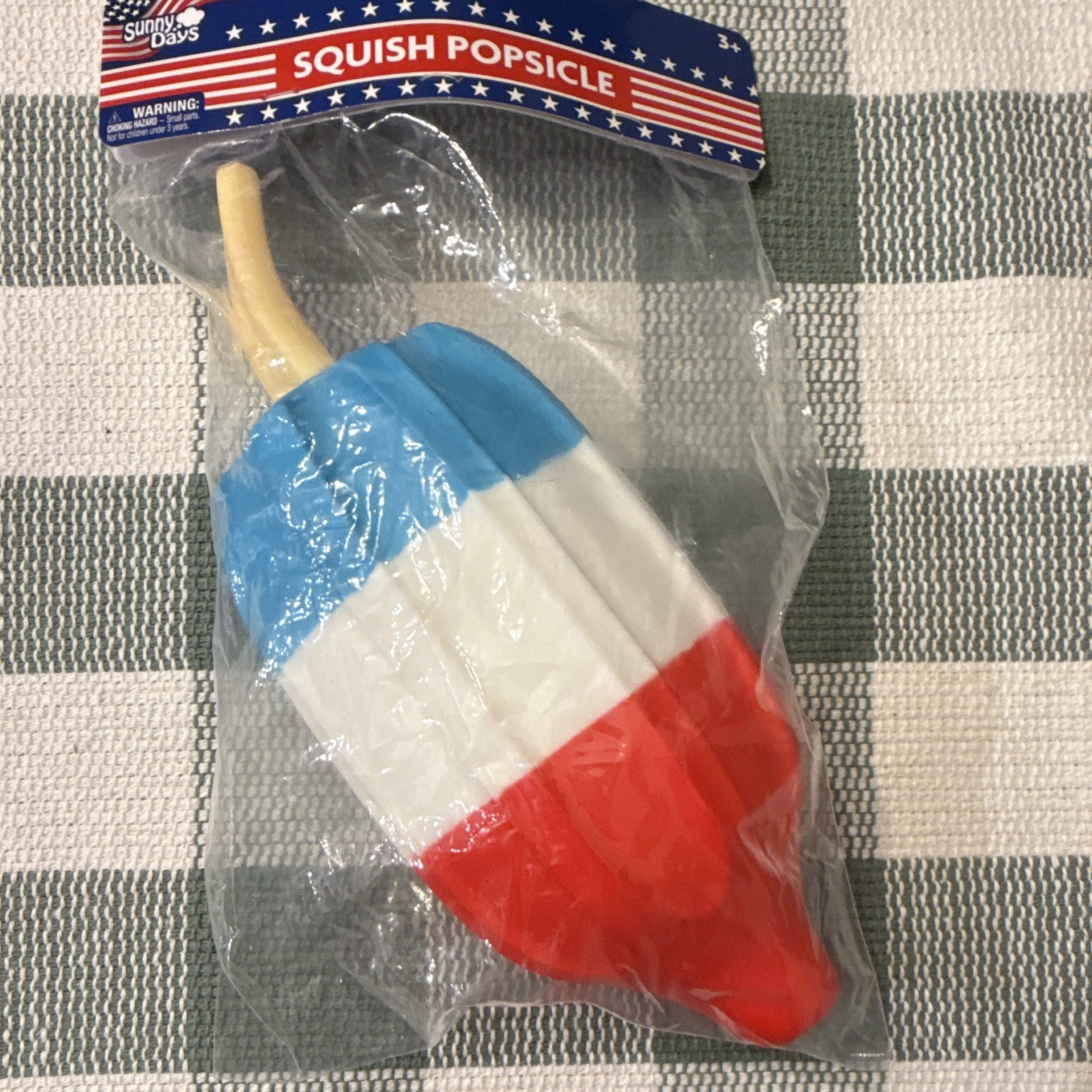 Sunny Days Squish Popsicle Tactile Squeeze Toy, Red White Blue, Age 3-4