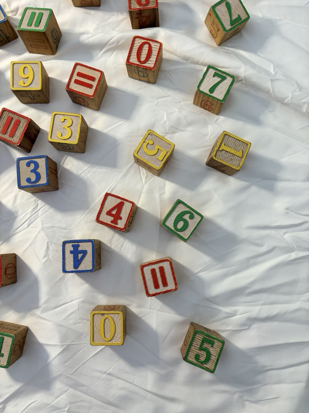 Vintage Wooden Educational Number Alphabet Symbol Blocks Set Of 29￼