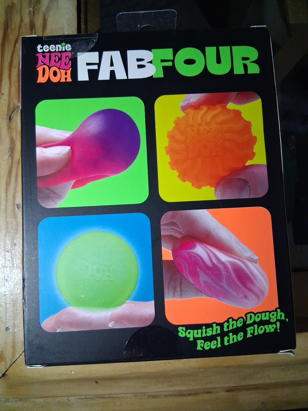 NeeDoh teenie 4 Pack Nee Doh Fab Four New Factory Sealed Color Ripple Glow Swirl