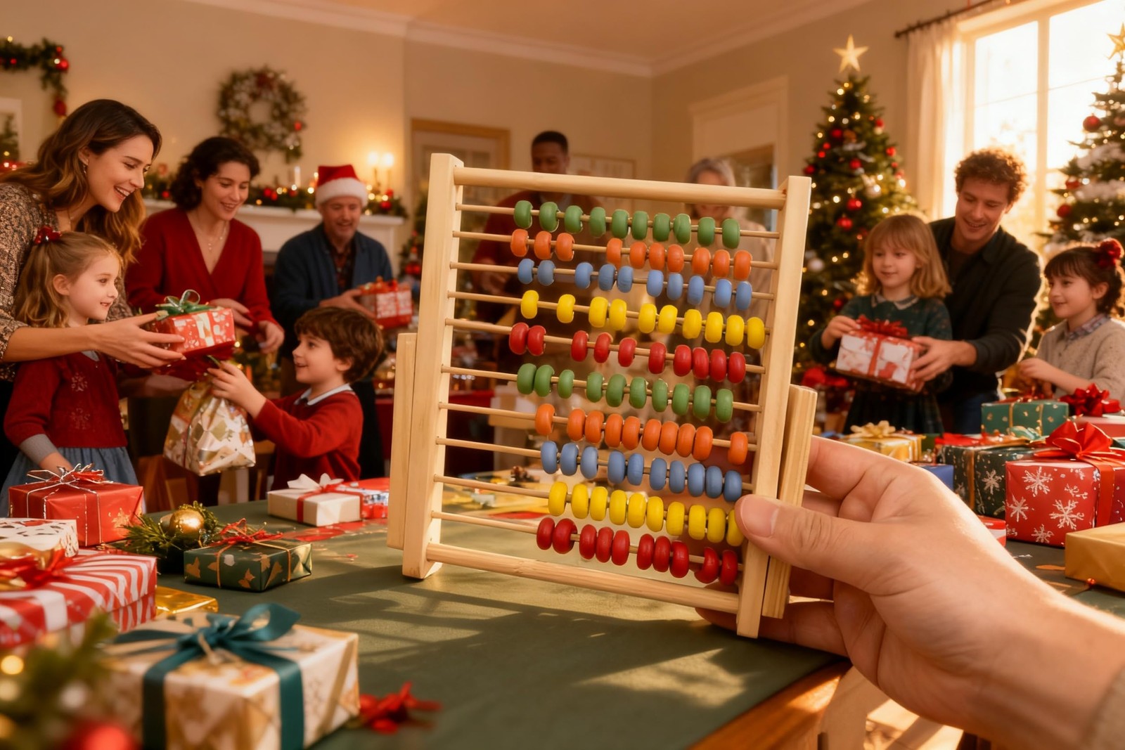 MAGIKON Wooden Counting Number Frame, 10 Rows Abacus for Learning Math 8Inch