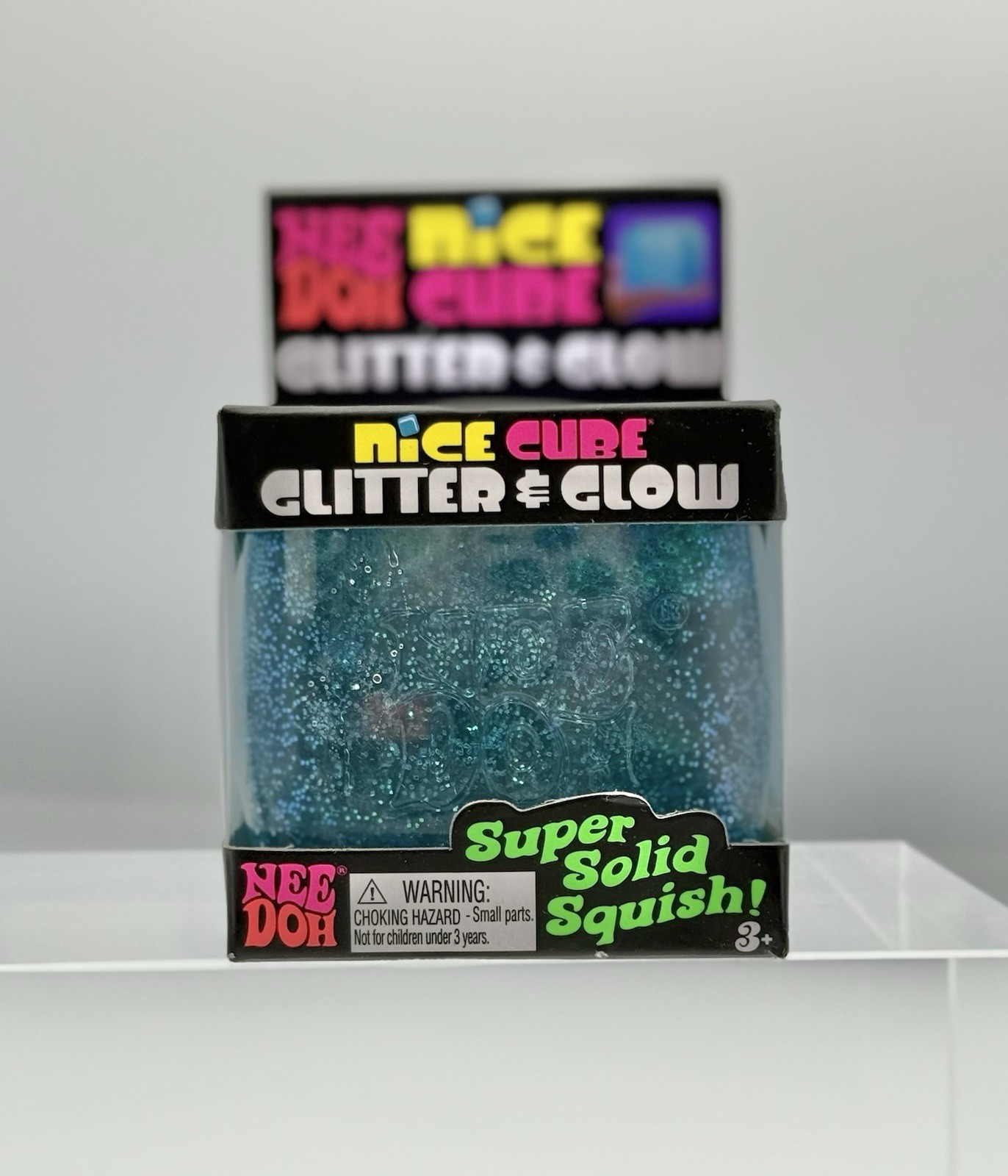 Blue and Purple NeeDoh Nice Cube Glitter and Glow – Authentic and New in box