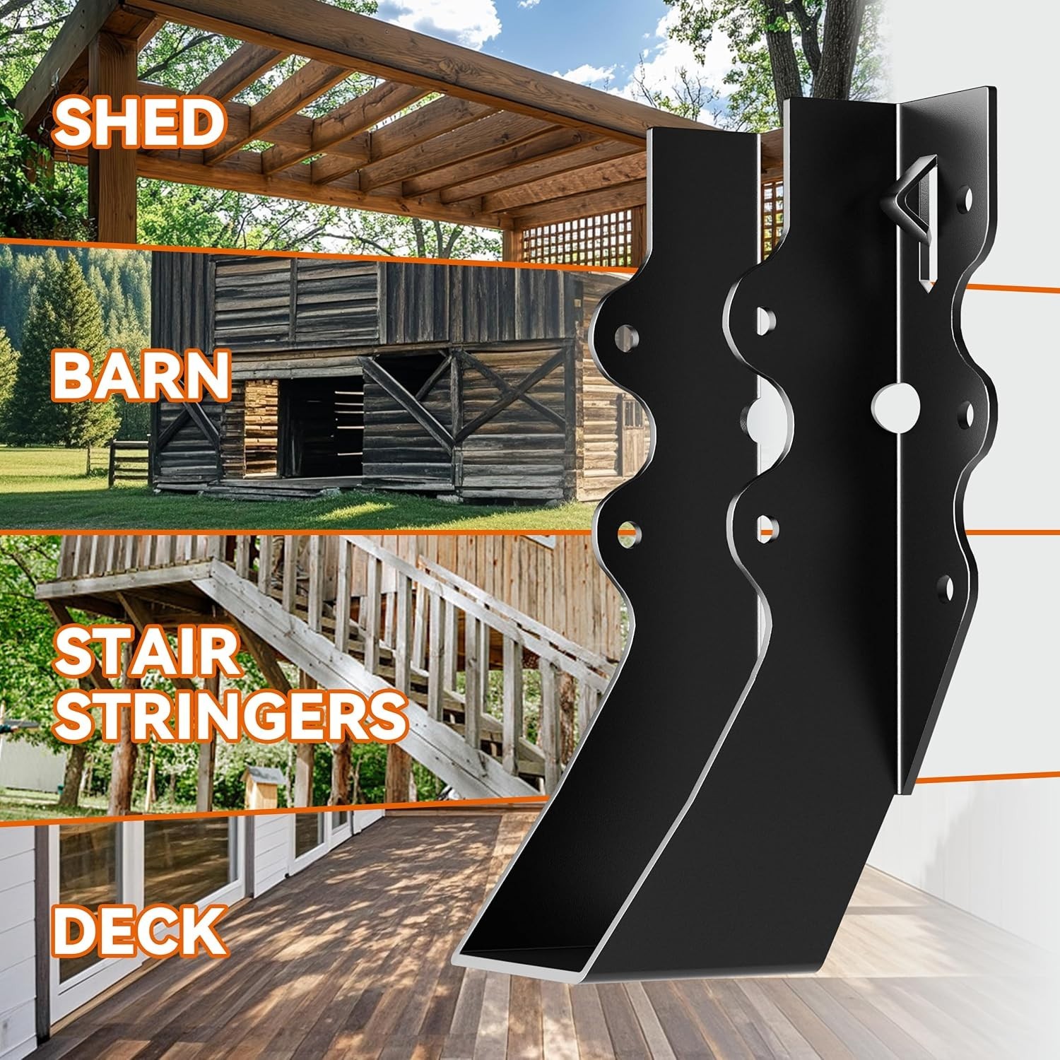 25 Pcs Black 2×6 Joist Hangers for Wood, Rafter Brackets, face Mount 2×6 Joist