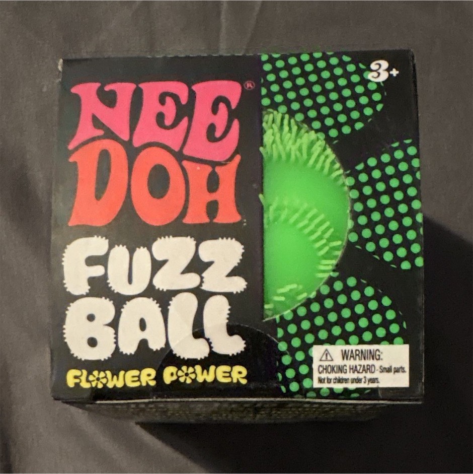 Nee Doh Fuzz Ball Flower Power Velvet Squeeze Toy, Green
