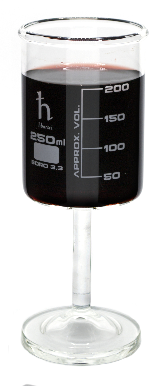 Handmade Beaker Wine Glass, Made of Lab Grade Borosilicate 3.3 Glass – 250mL