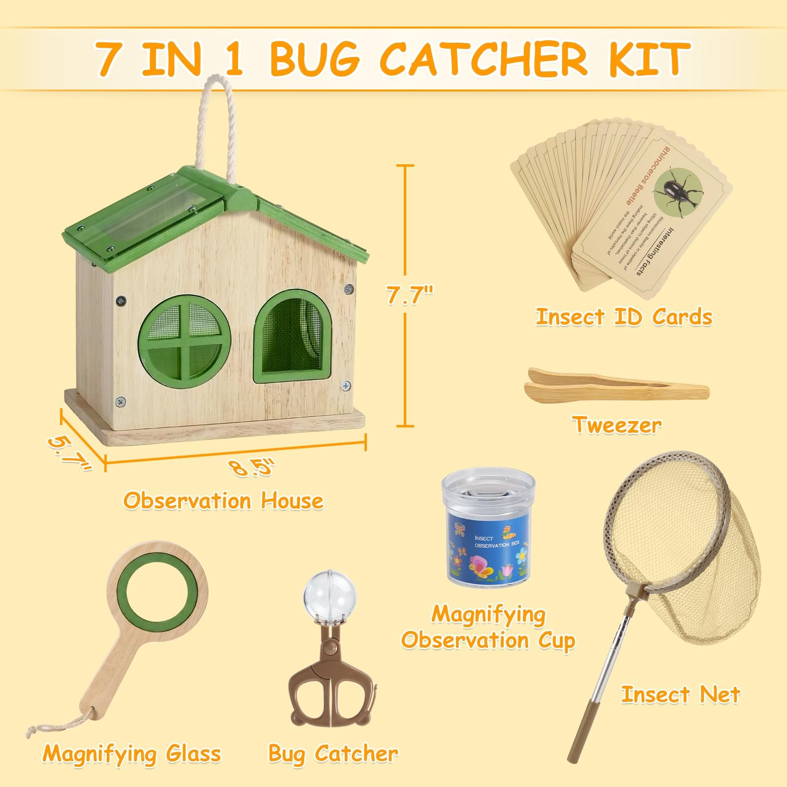 SainSmart Jr. Bug Catcher for Kids Wooden Bug Habitat with Magnified Viewer,…
