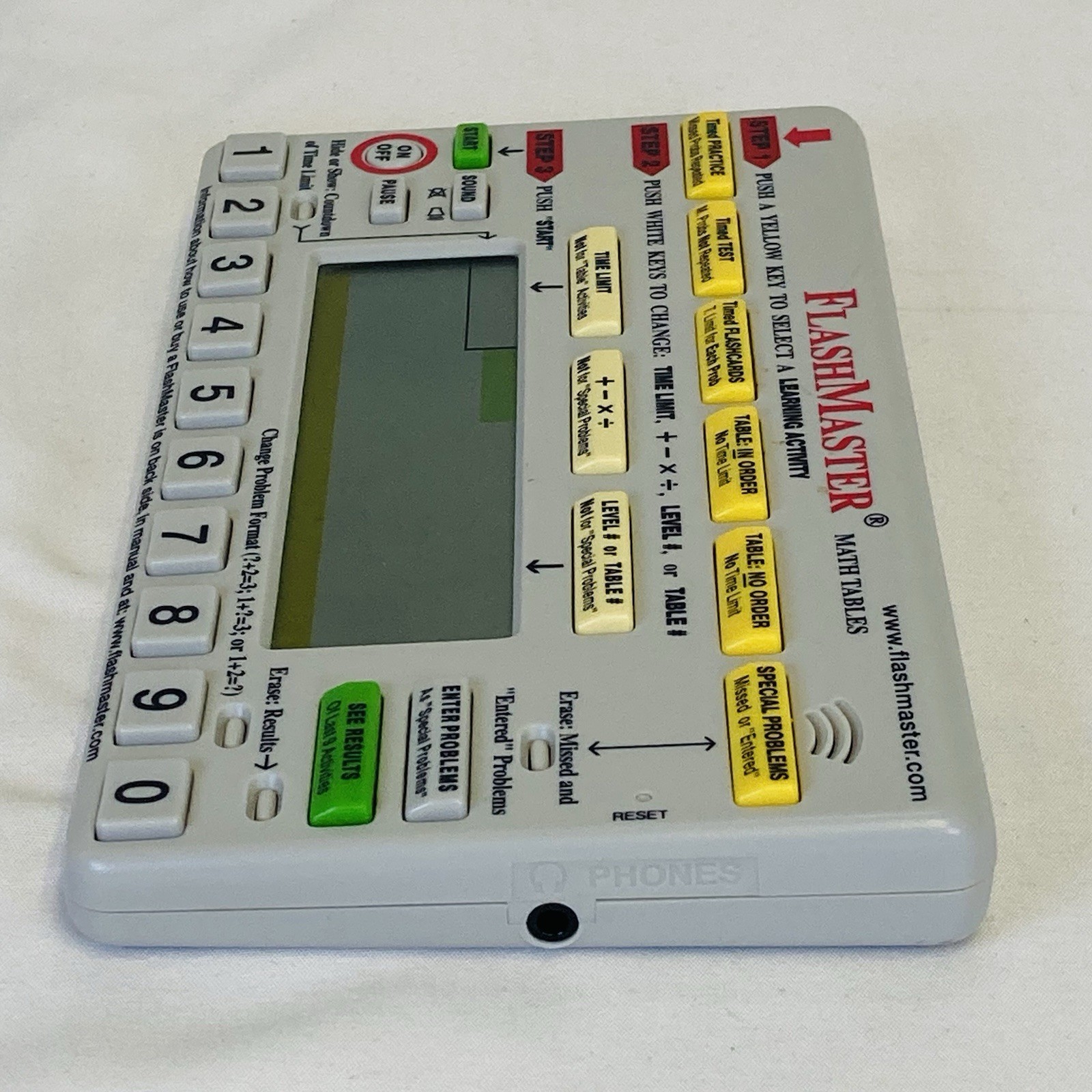 FlashMaster MT1A Electronic Learning Tool Math Tables With Instruction Manual