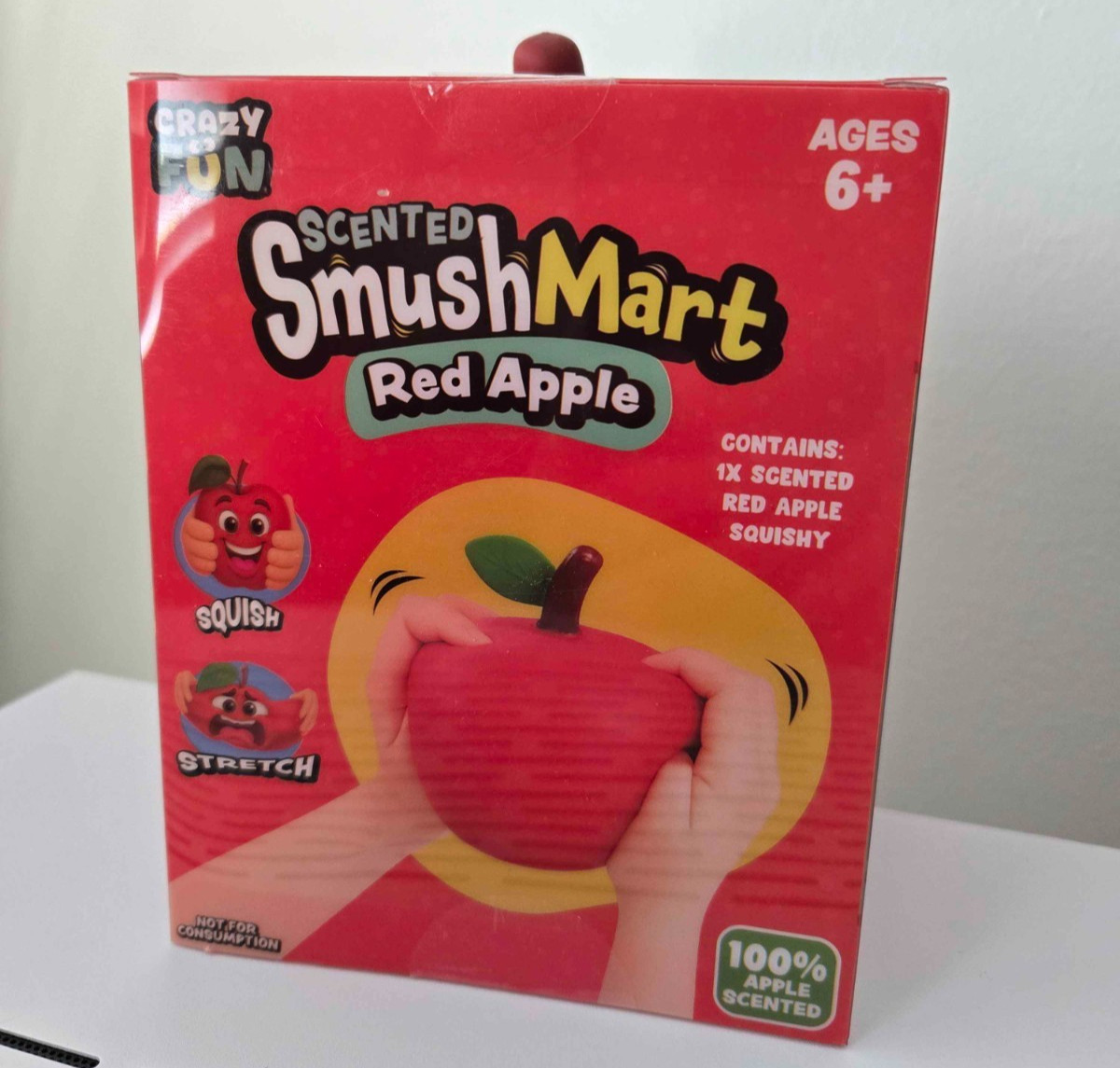 NEW! Crazy Fun RSM SmushMart Scented Red Apple Squishy Squeeze Toy Ages 6+