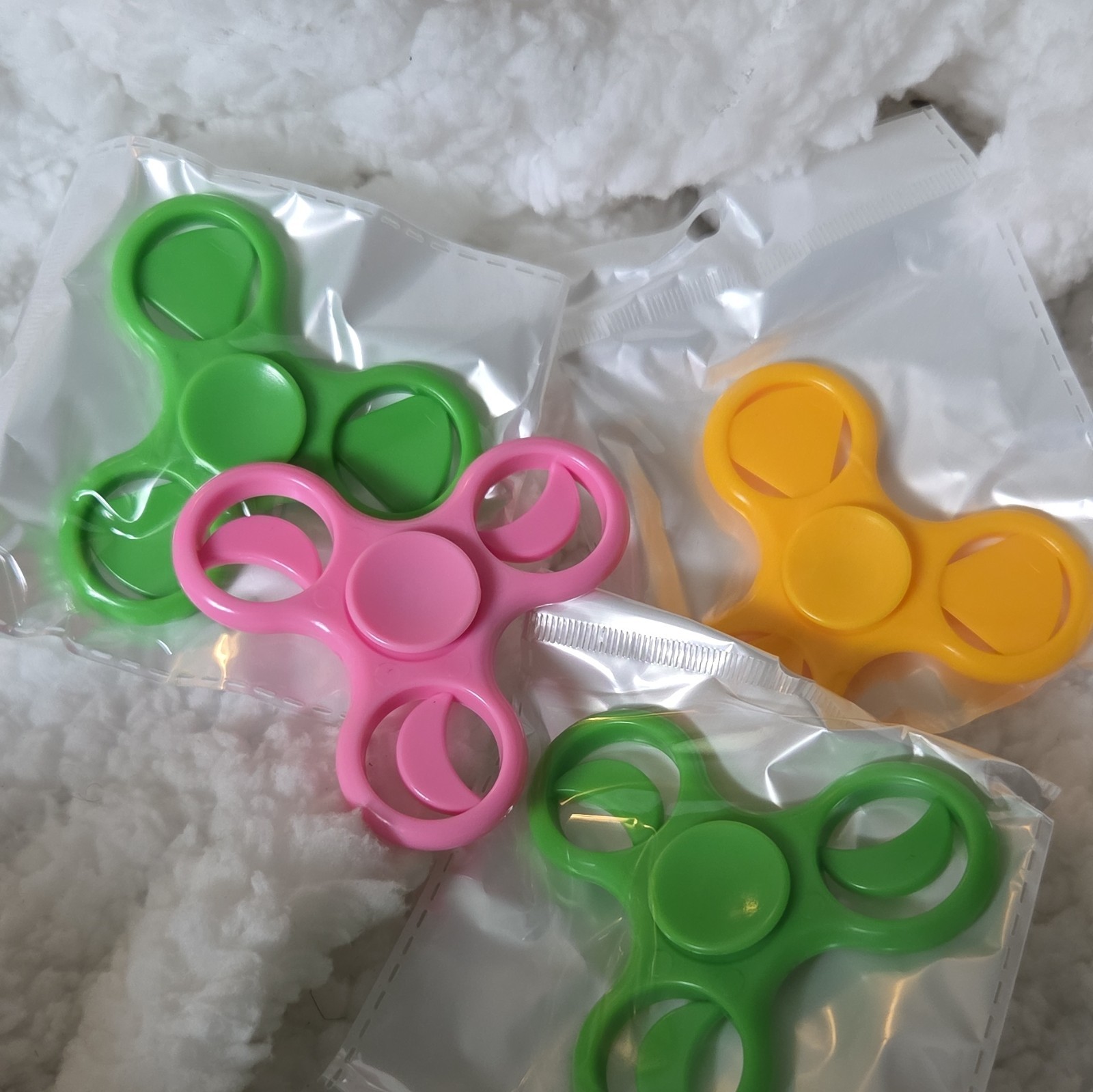 Tactile Sensory Toy Set of 3 Fidget Spinners – Pink, Green, Yellow