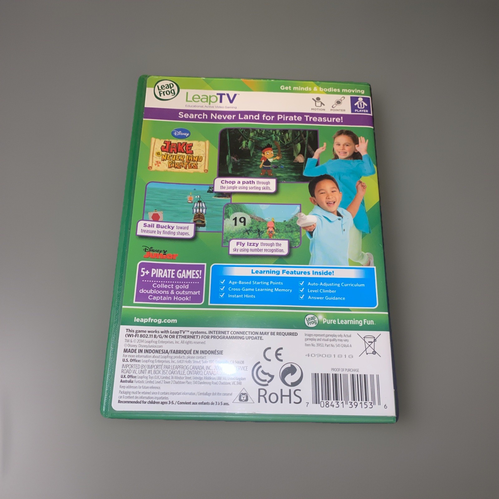 LeapFrog Leap TV Jake and the Never Land Pirates Education Video Game