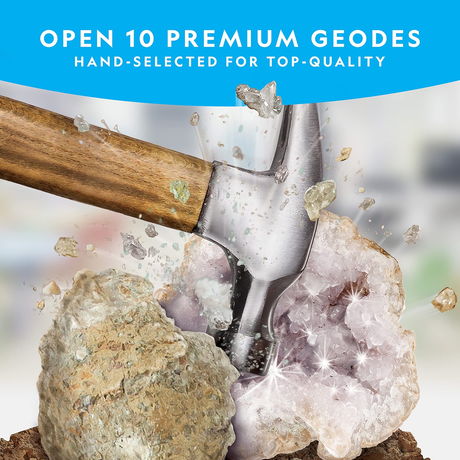 Blue Marble National Geographic Break Open 10 Premium Geodes Includes Goggles 2