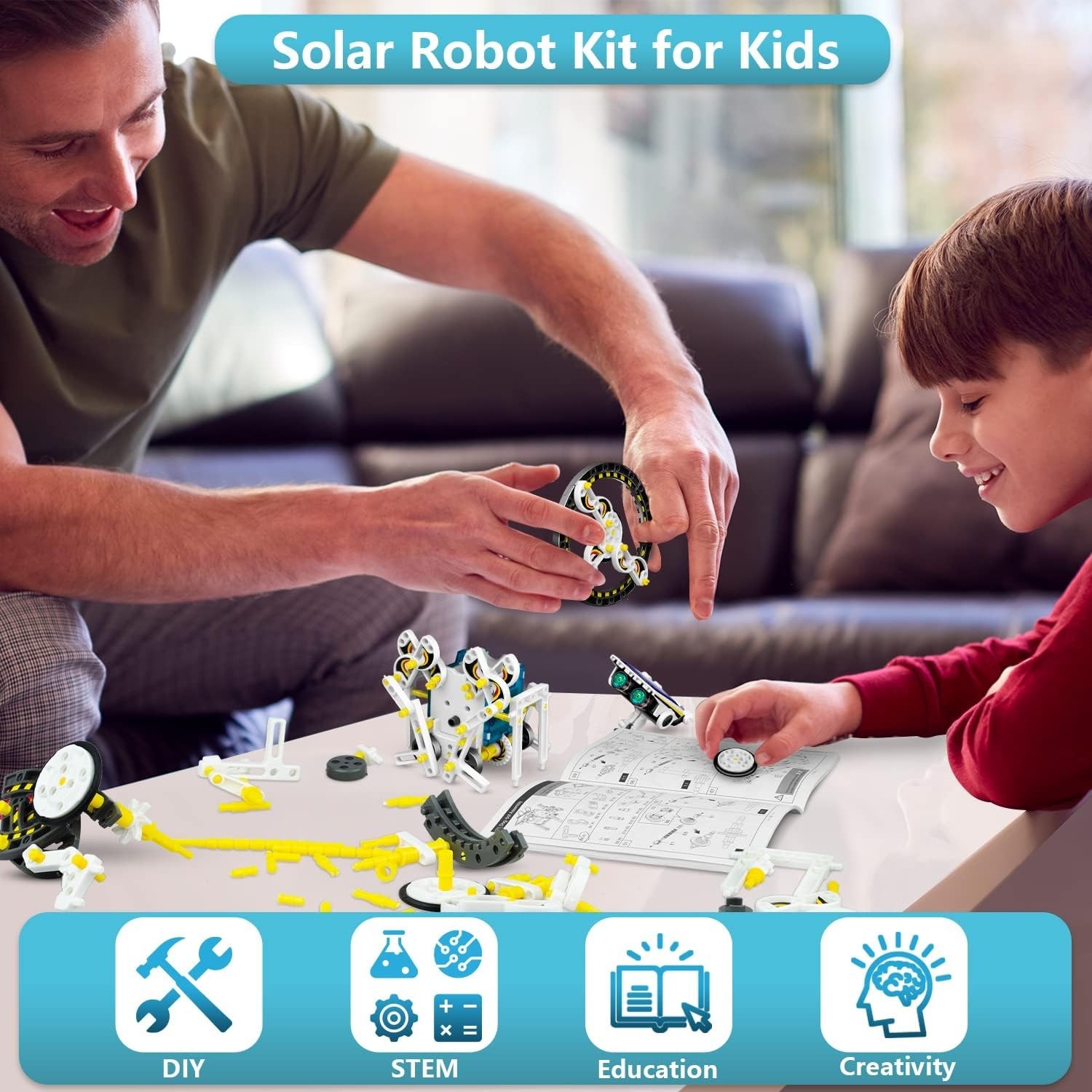 Eco-Friendly 13-in-1 Solar Robotics Kit for Kids: Hands-On STEM Learning Fun
